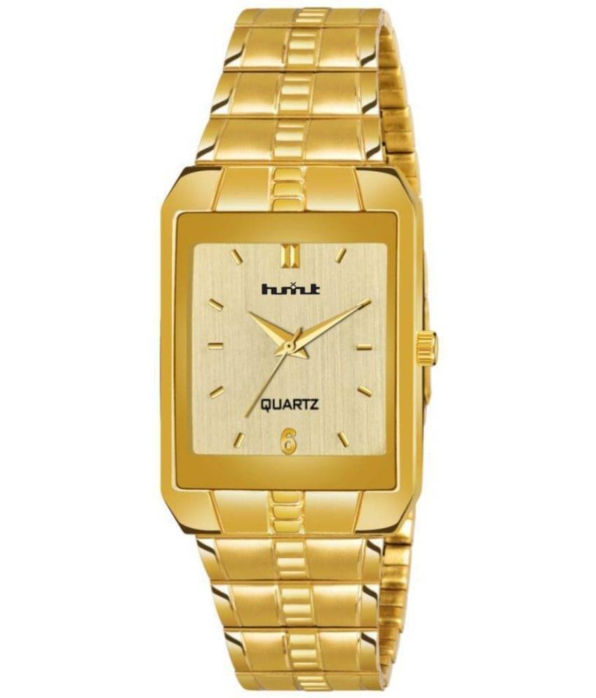     			HMXT - Gold PU Analog Men's Watch