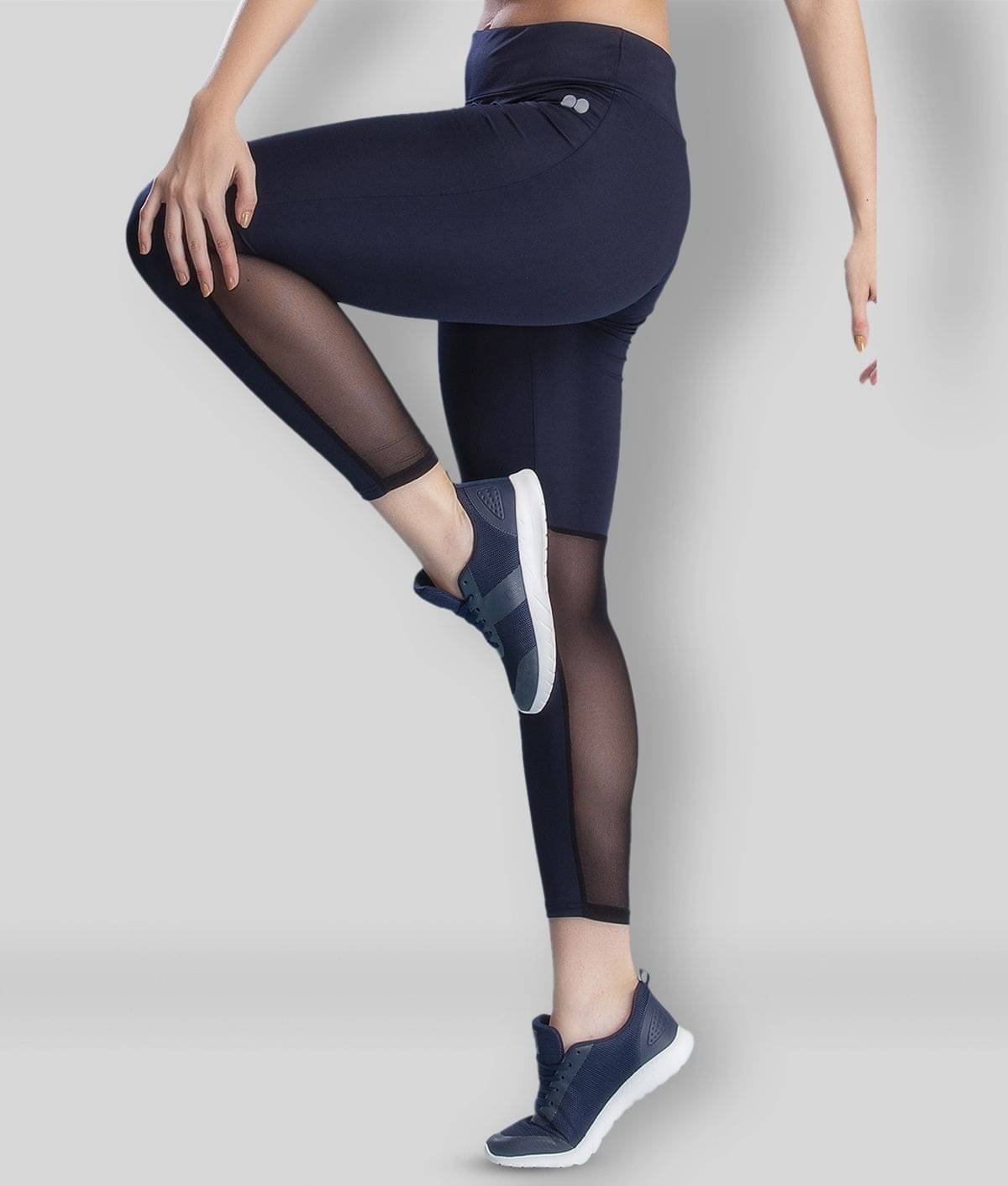     			Clovia Blue Polyester Solid Tights - Single
