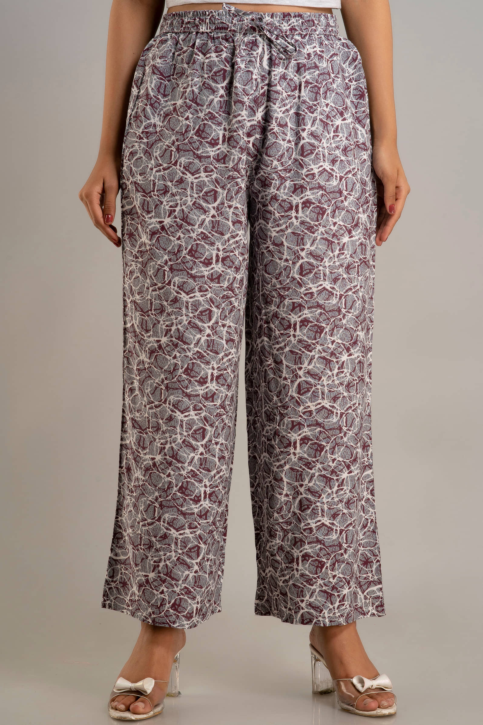 Doriya - Wine Rayon Straight Women's Palazzos ( Pack of 1 )
