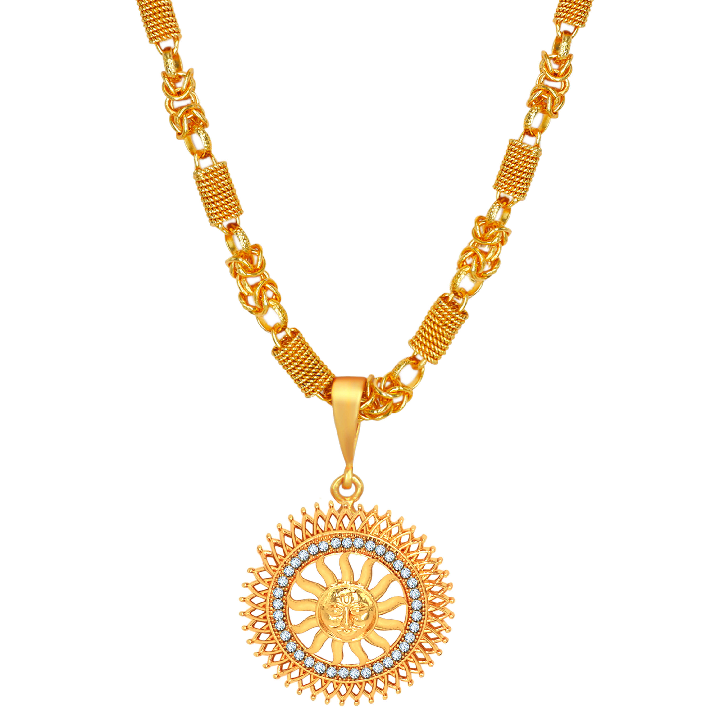FASHION FRILL Gold Plated Chain ( Set of 2 )