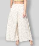 Juniper - Off White Rayon Flared Women's Palazzos ( Pack of 1 )