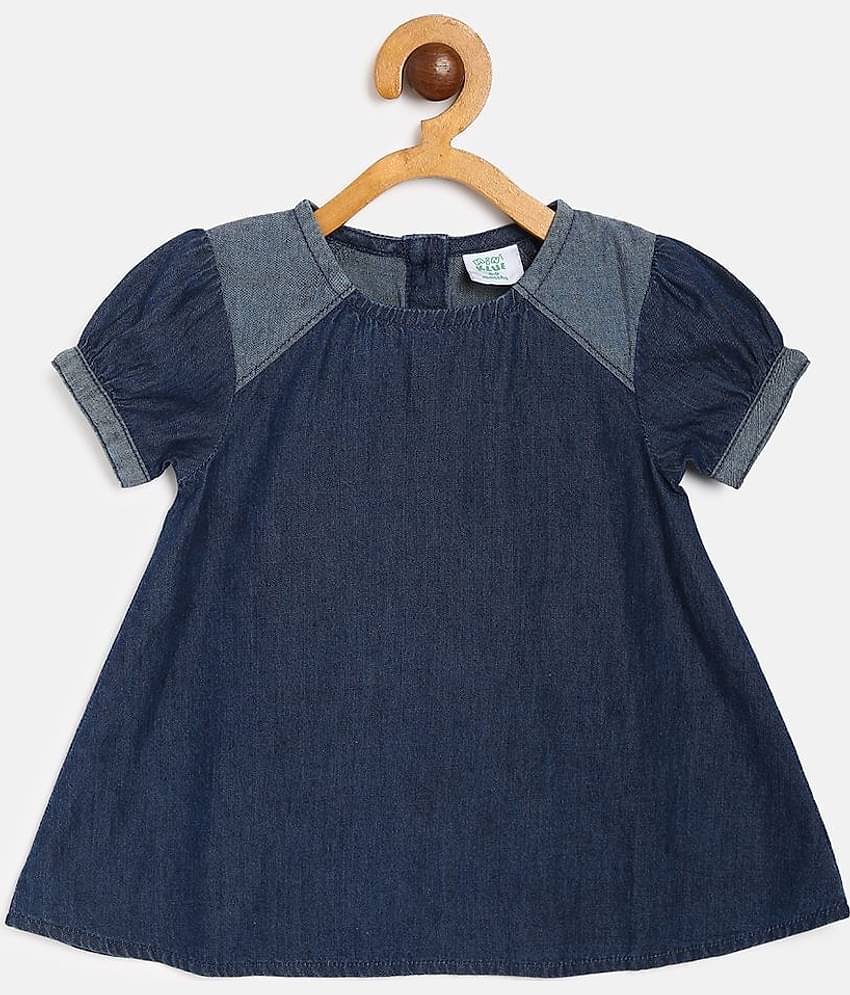 MINI KLUB Pack of 1 Baby Girls Cotton Dress ( Blue )