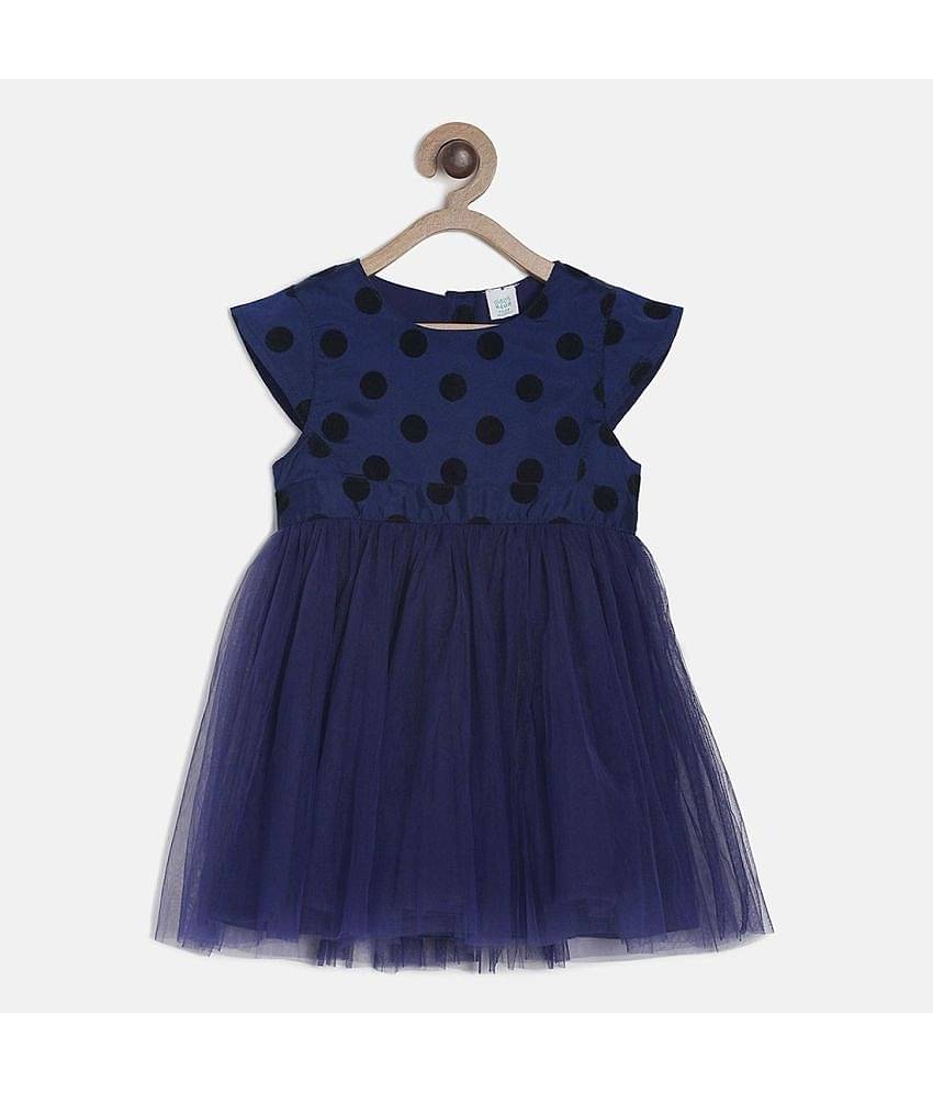MINI KLUB Pack of 1 Baby Girls Polyester Dress ( Blue )