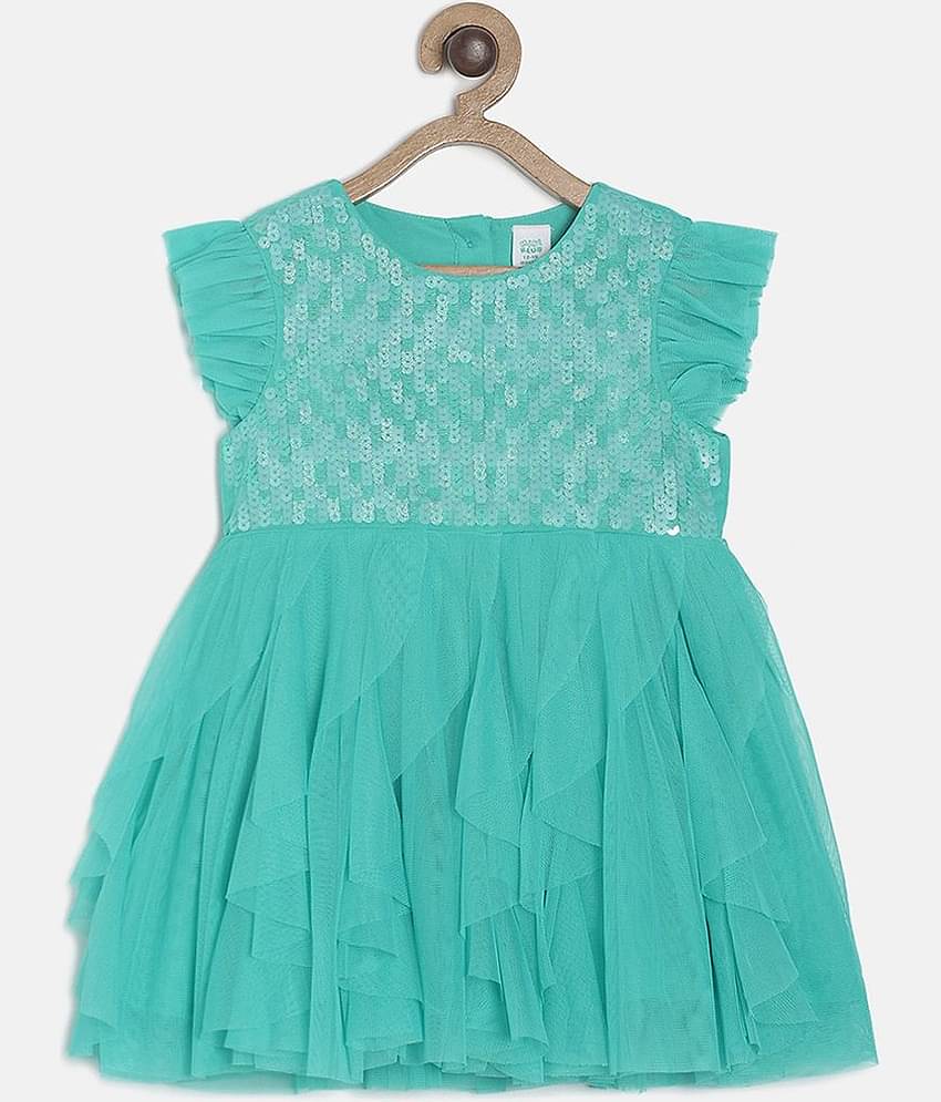 MINI KLUB Pack of 1 Baby Girls Polyester Frock ( Blue )