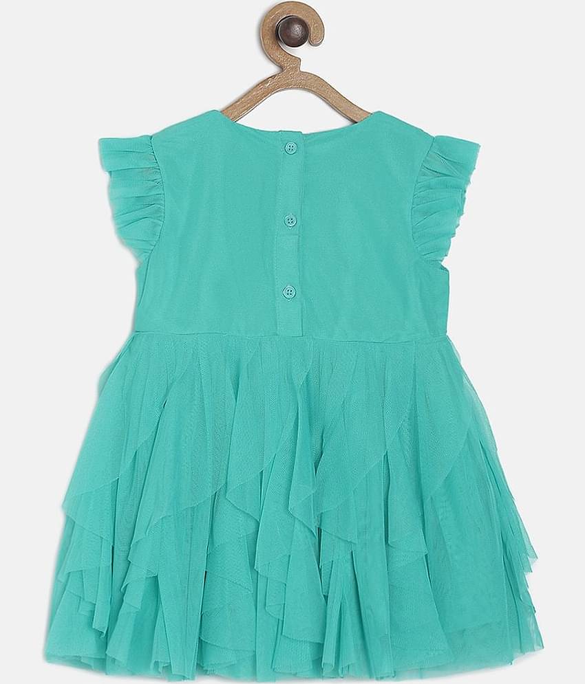 MINI KLUB Pack of 1 Baby Girls Polyester Frock ( Blue )