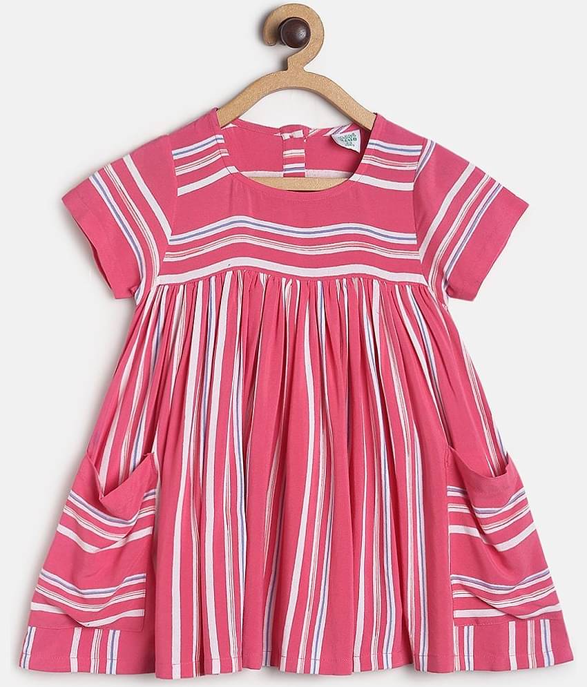 MINI KLUB Pack of 1 Baby Girls Rayon Dress ( Red )