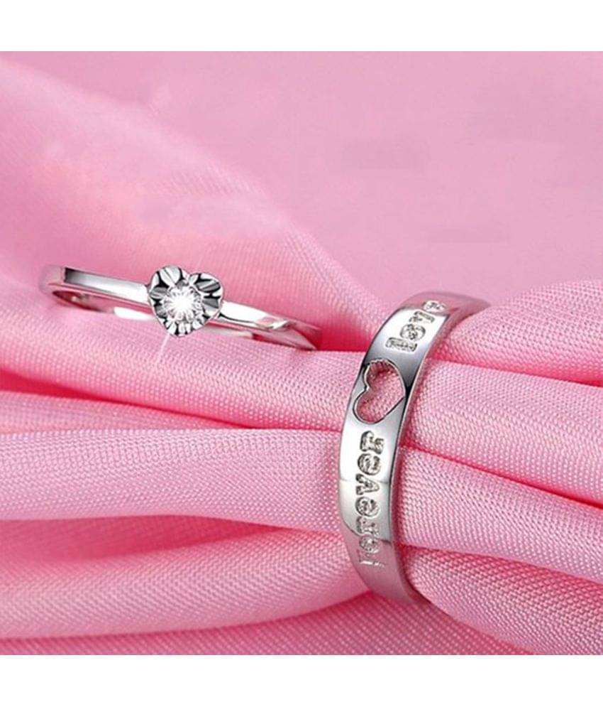 Silver Shine - Silver Couple Ring ( Pack of 1 ) Silver Shine - Silver Couple Ring ( Pack of 1 )