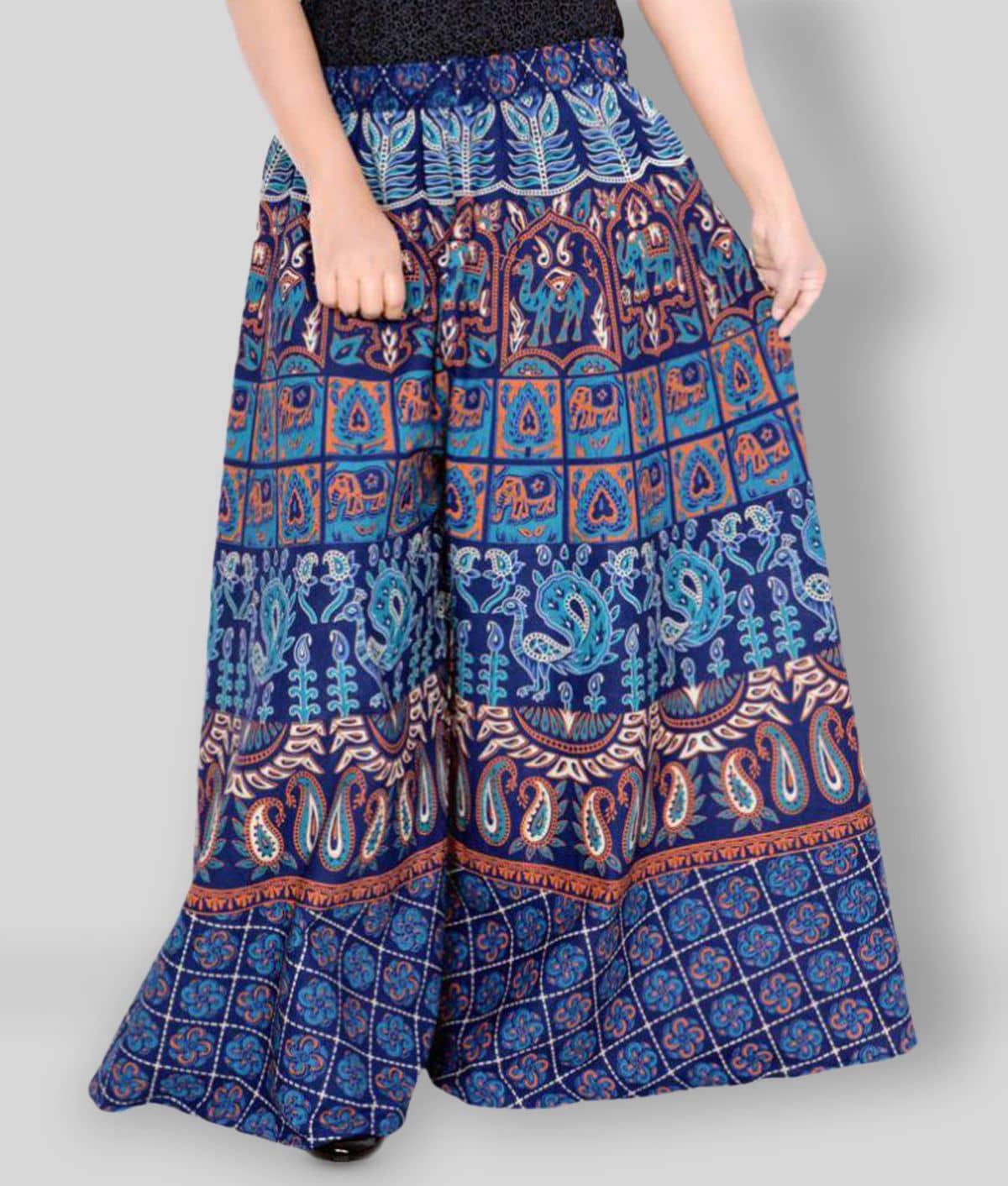Sttoffa - Multicolor Cotton Flared Women's Palazzos ( Pack of 1 ) - Palazzos | Buy online on ZillyBuy