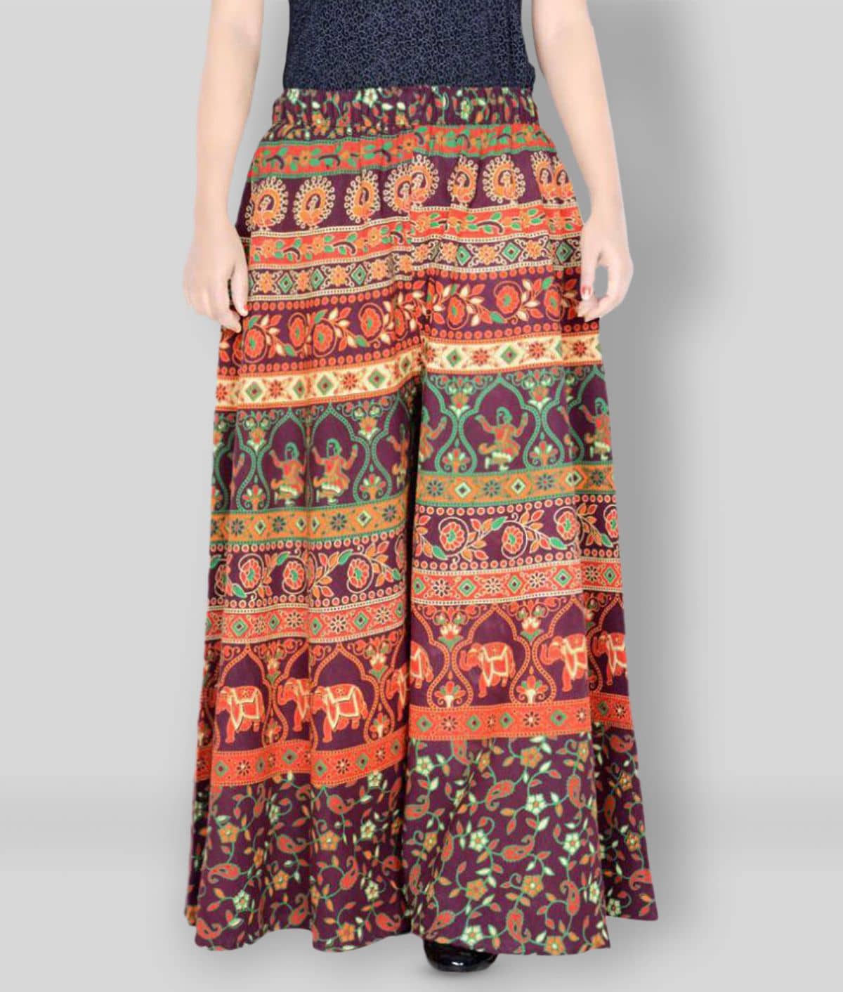 Sttoffa - Multicolor Cotton Flared Women's Palazzos ( Pack of 1 )
