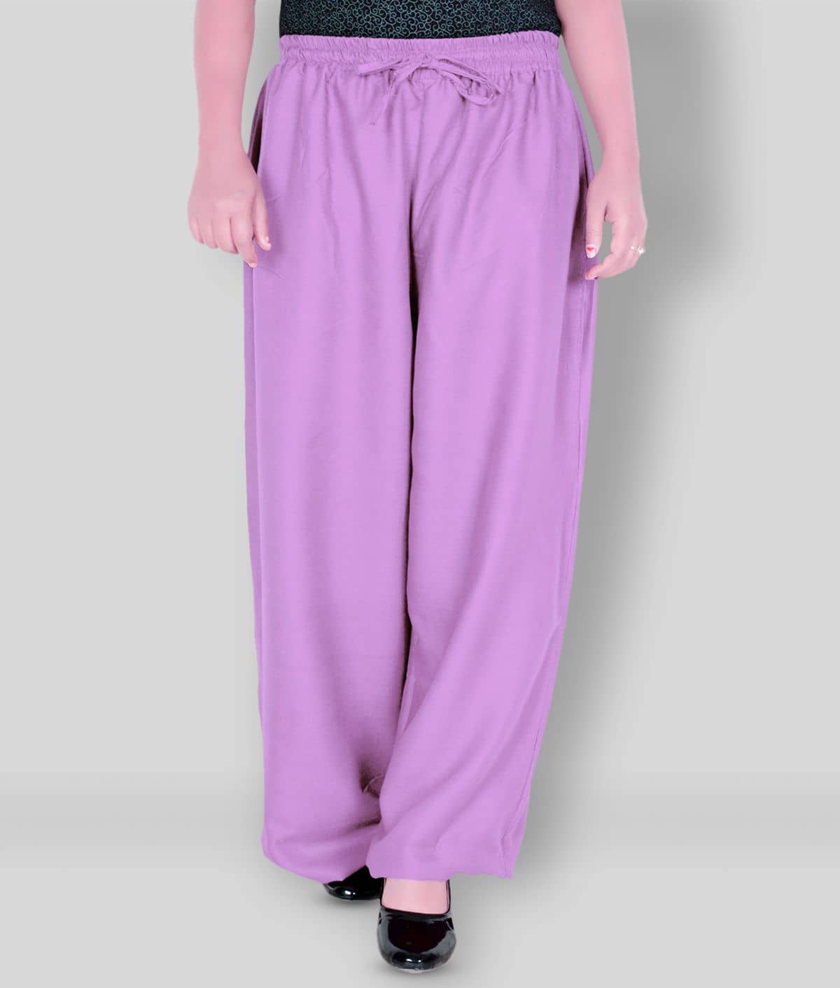 Sttoffa - Purple Rayon Flared Women's Palazzos ( Pack of 1 ) - Palazzos | Buy online on ZillyBuy