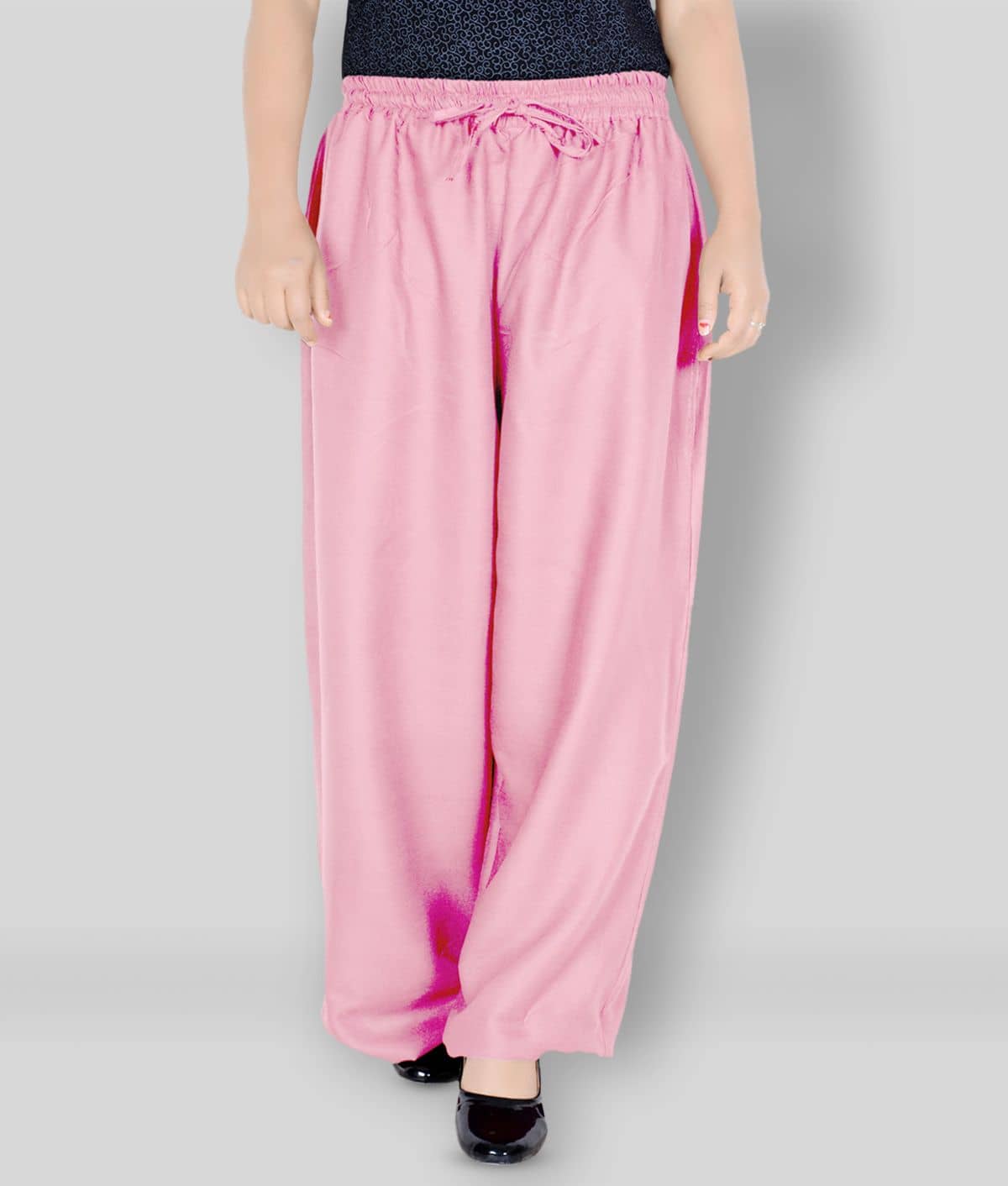 Sttoffa - Pink Rayon Flared Women's Palazzos ( Pack of 1 ) - Palazzos | Buy online on ZillyBuy