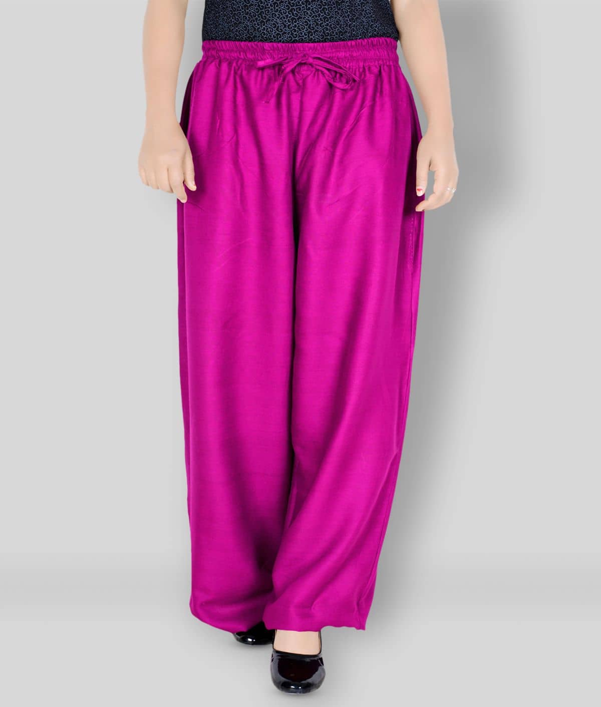 Sttoffa - Pink Rayon Wide leg Women's Palazzos ( Pack of 1 ) - Palazzos | Buy online on ZillyBuy
