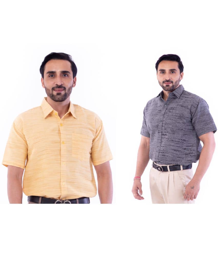DESHBANDHU DBK Cotton Regular Fit Half Sleeves Men's Formal Shirt - Multi ( Pack of 2 )