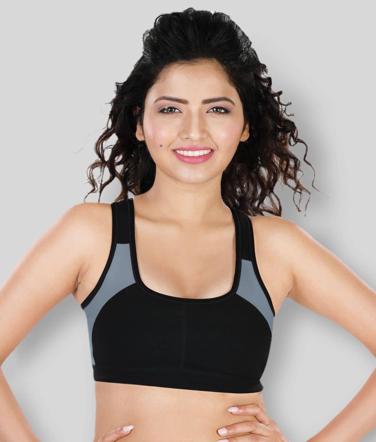 Dermawear Multi Color Poly Cotton Color Blocking Sports Bra