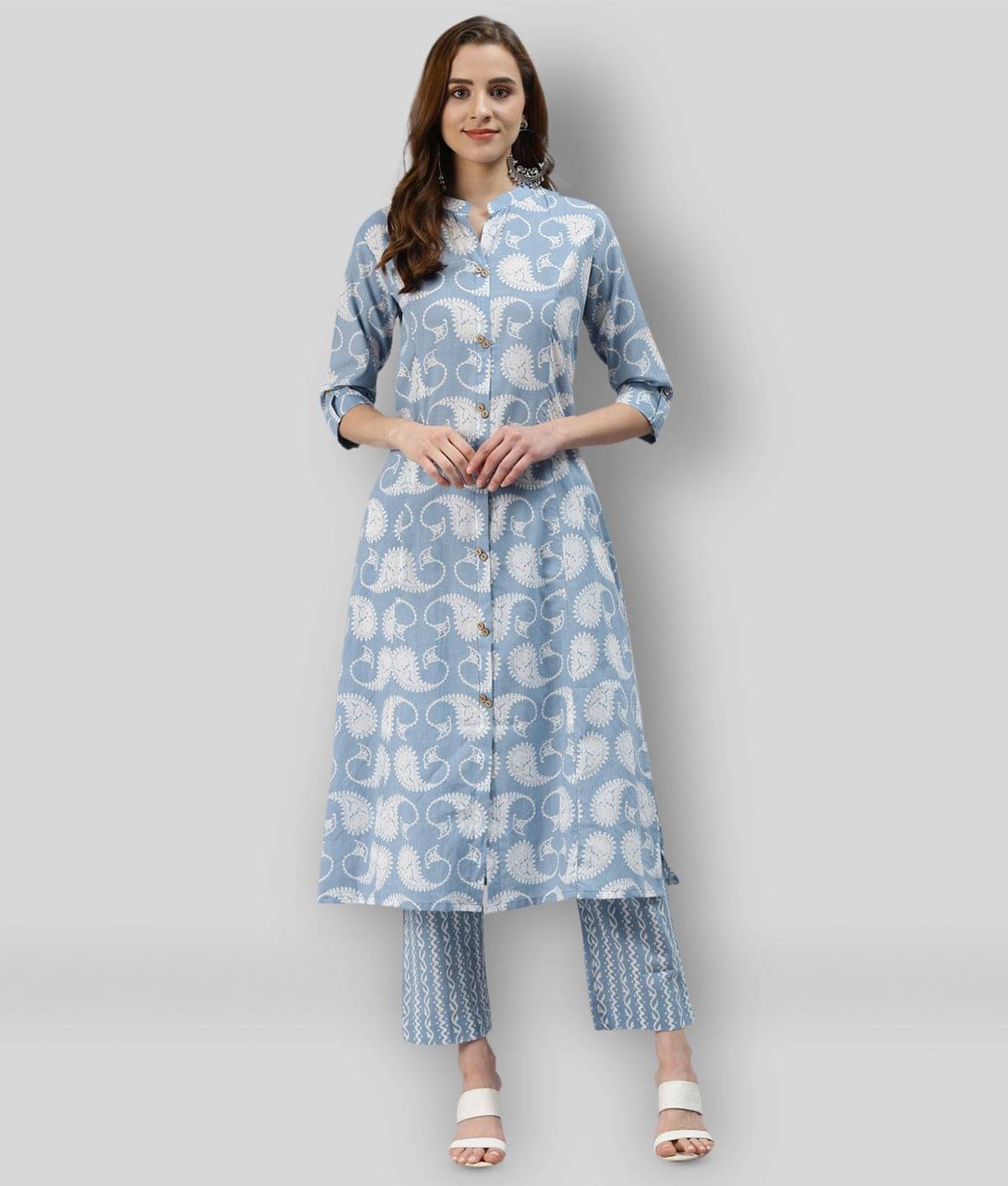 Divena - Multicolor Front Slit Cotton Women's Stitched Salwar Suit ( Pack of 1 ) Divena - Multicolor Front Slit Cotton Women's Stitched Salwar Suit ( Pack of 1 )