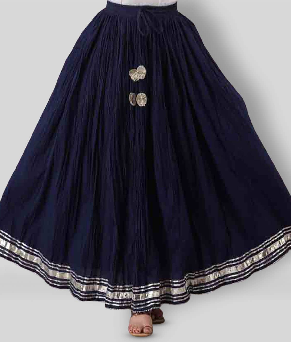 FABRR - Navy Blue Cotton Women's A-Line Skirt ( Pack of 1 )