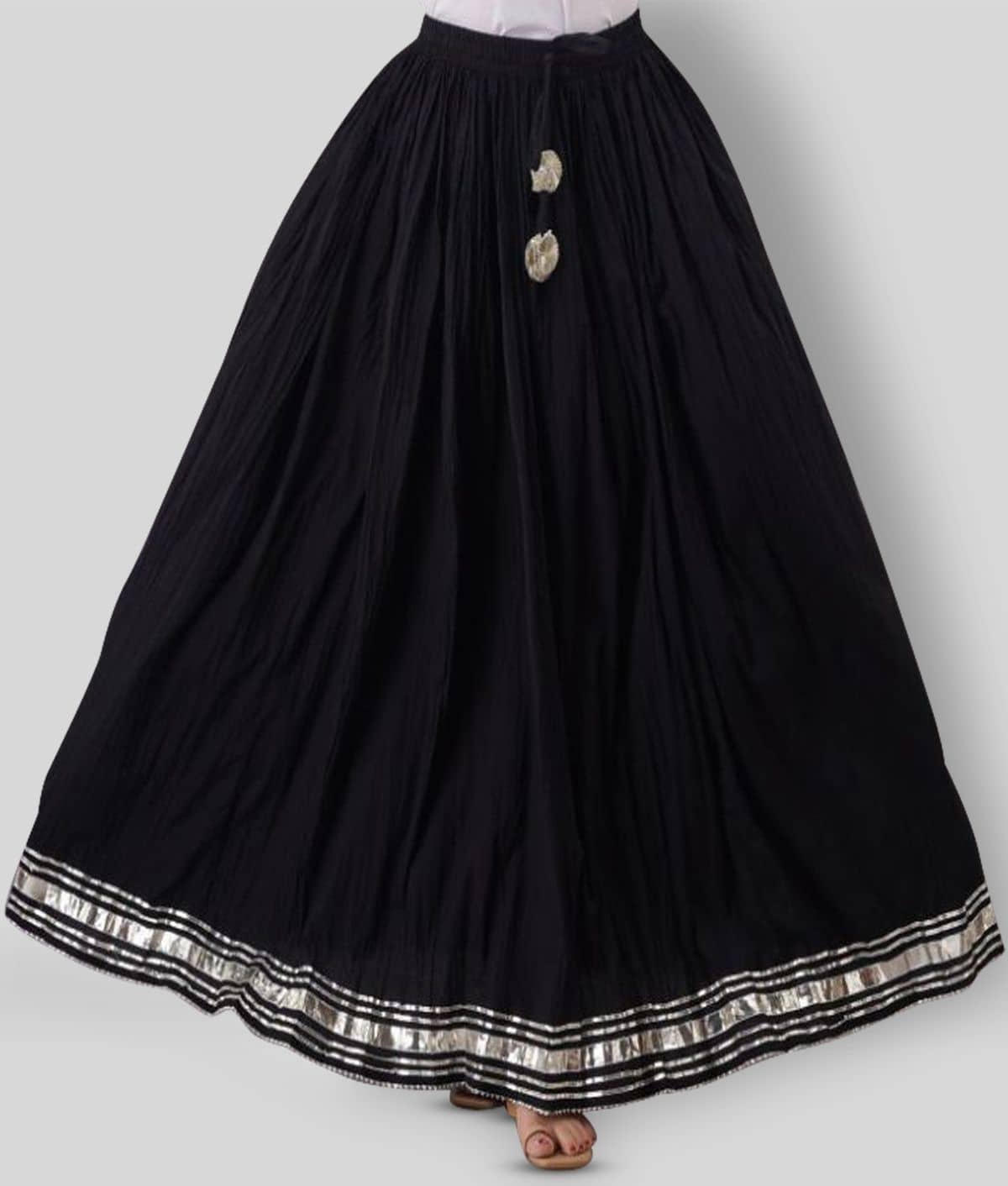 FABRR - Black Cotton Women's A-Line Skirt ( Pack of 1 )