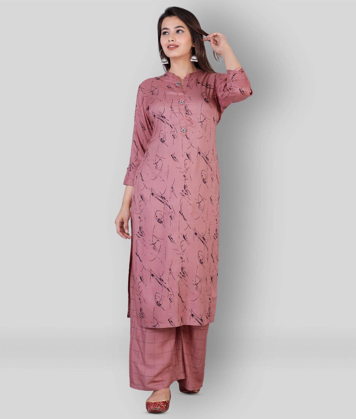 HIGHLIGHT FASHION EXPORT - Purple Straight Rayon Women's Stitched Salwar Suit ( Pack of 1 ) HIGHLIGHT FASHION EXPORT - Purple Straight Rayon Women's Stitched Salwar Suit ( Pack of 1 )