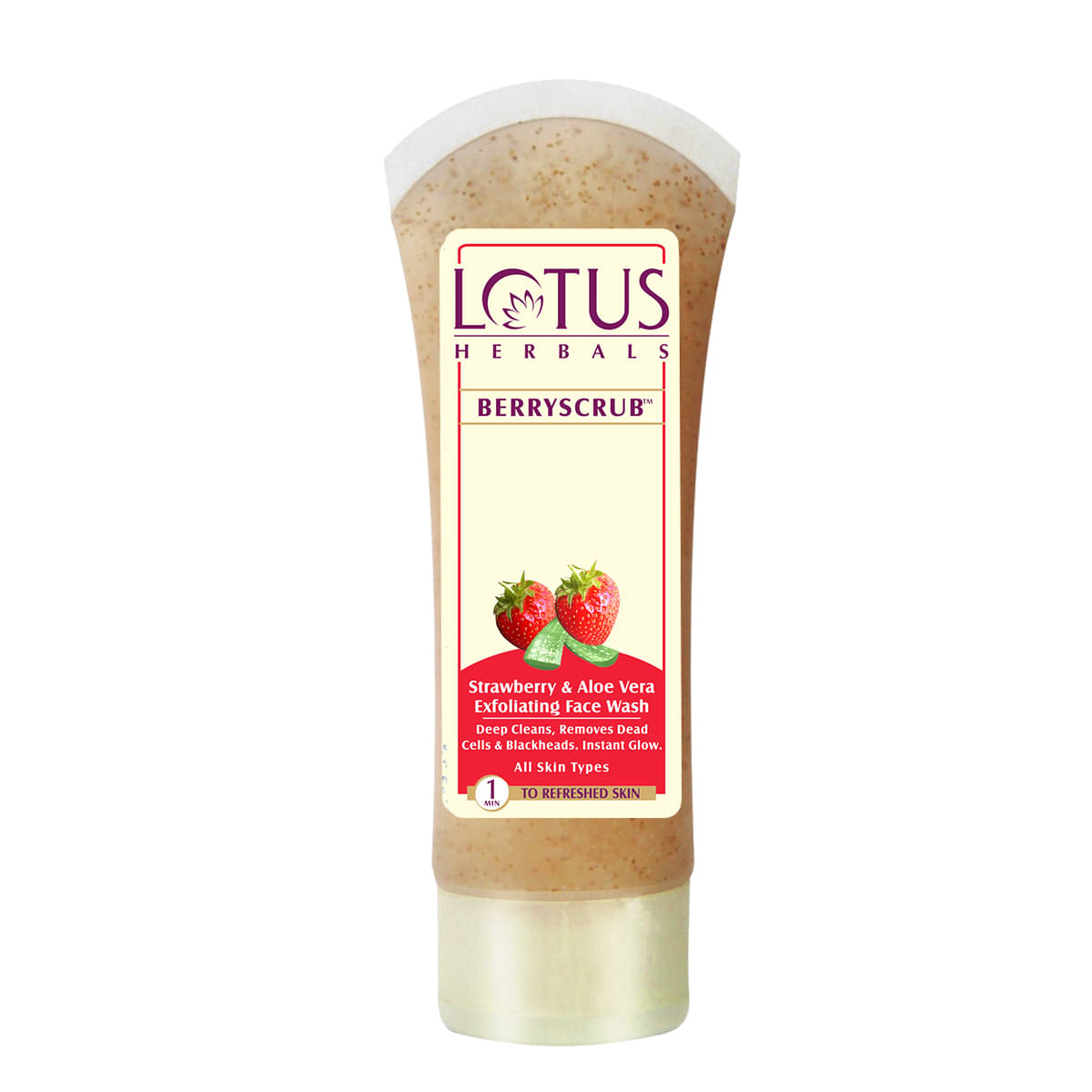     			Lotus Herbals Berryscrub Strawberry & Aloe Vera Exfoliating Face Wash , Blackhead Removal , 120G