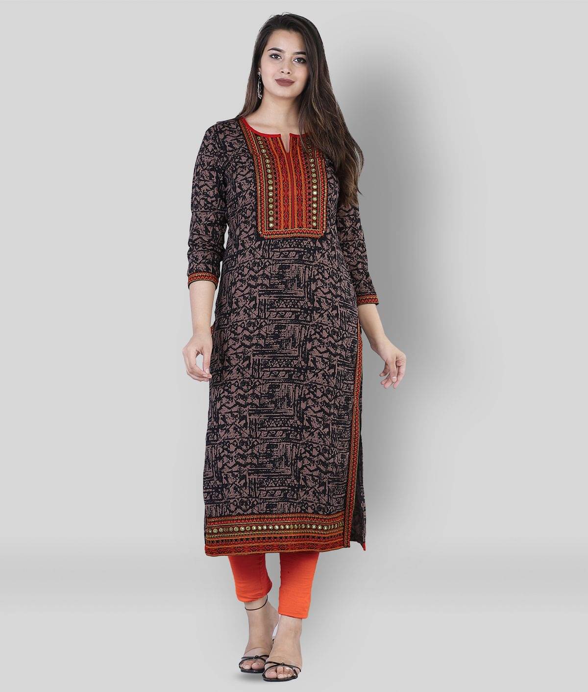 NYPA - Multicolor Rayon Women's Straight Kurti ( Pack of 1 ) NYPA - Multicolor Rayon Women's Straight Kurti ( Pack of 1 )
