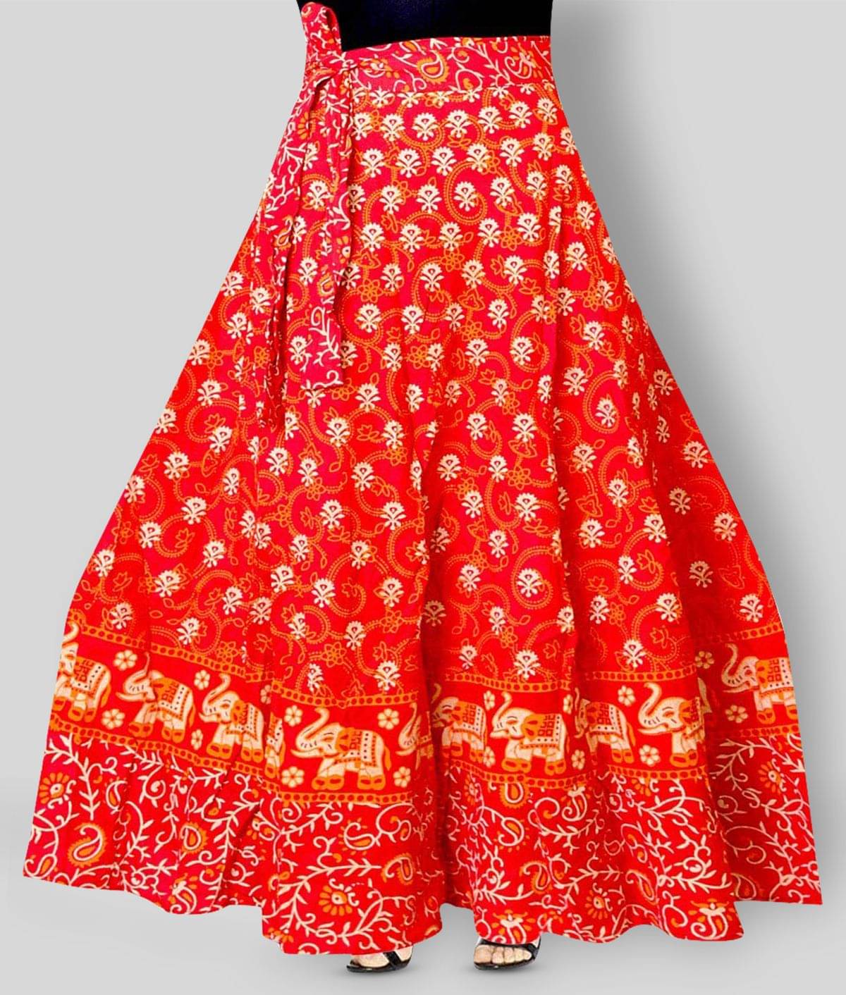 Rangun - Red Cotton Women's A-Line Skirt ( Pack of 1 )     			Rangun - Red Cotton Women's A-Line Skirt ( Pack of 1 )