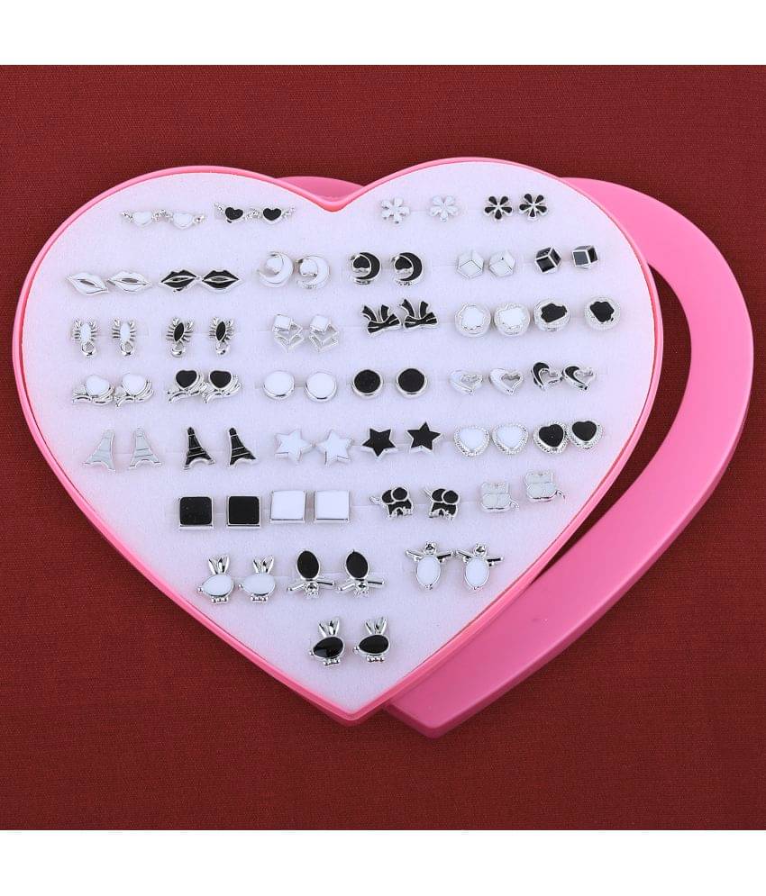     			Silver Shine - Black Stud ( Pack of 1 )