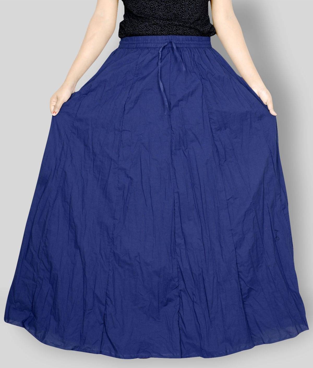 Sttoffa - Blue Cotton Women's Broomstick Skirt ( Pack of 1 ) Sttoffa - Blue Cotton Women's Broomstick Skirt ( Pack of 1 )