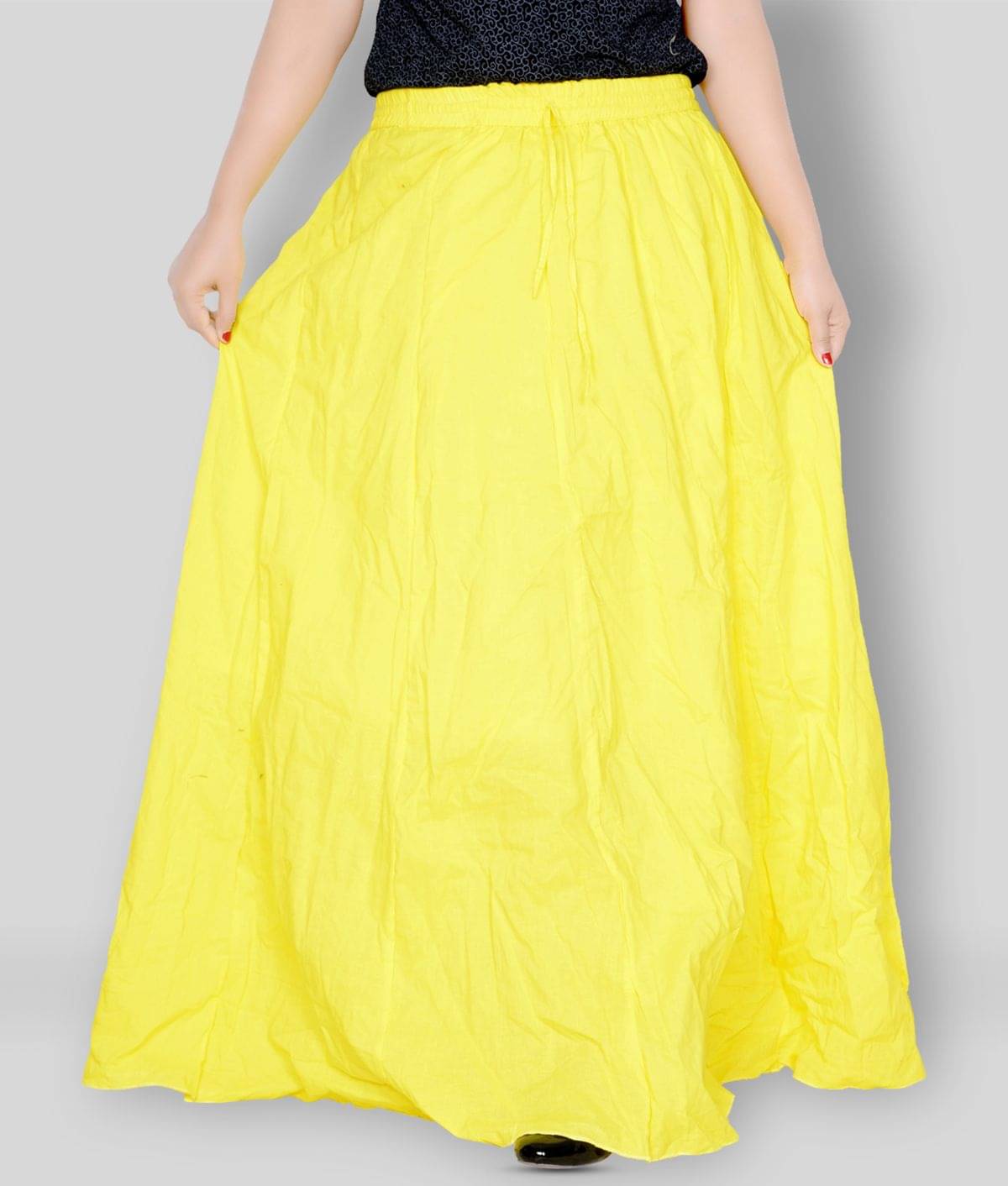 Sttoffa - Yellow Cotton Women's Broomstick Skirt ( Pack of 1 )     			Sttoffa - Yellow Cotton Women's Broomstick Skirt ( Pack of 1 )