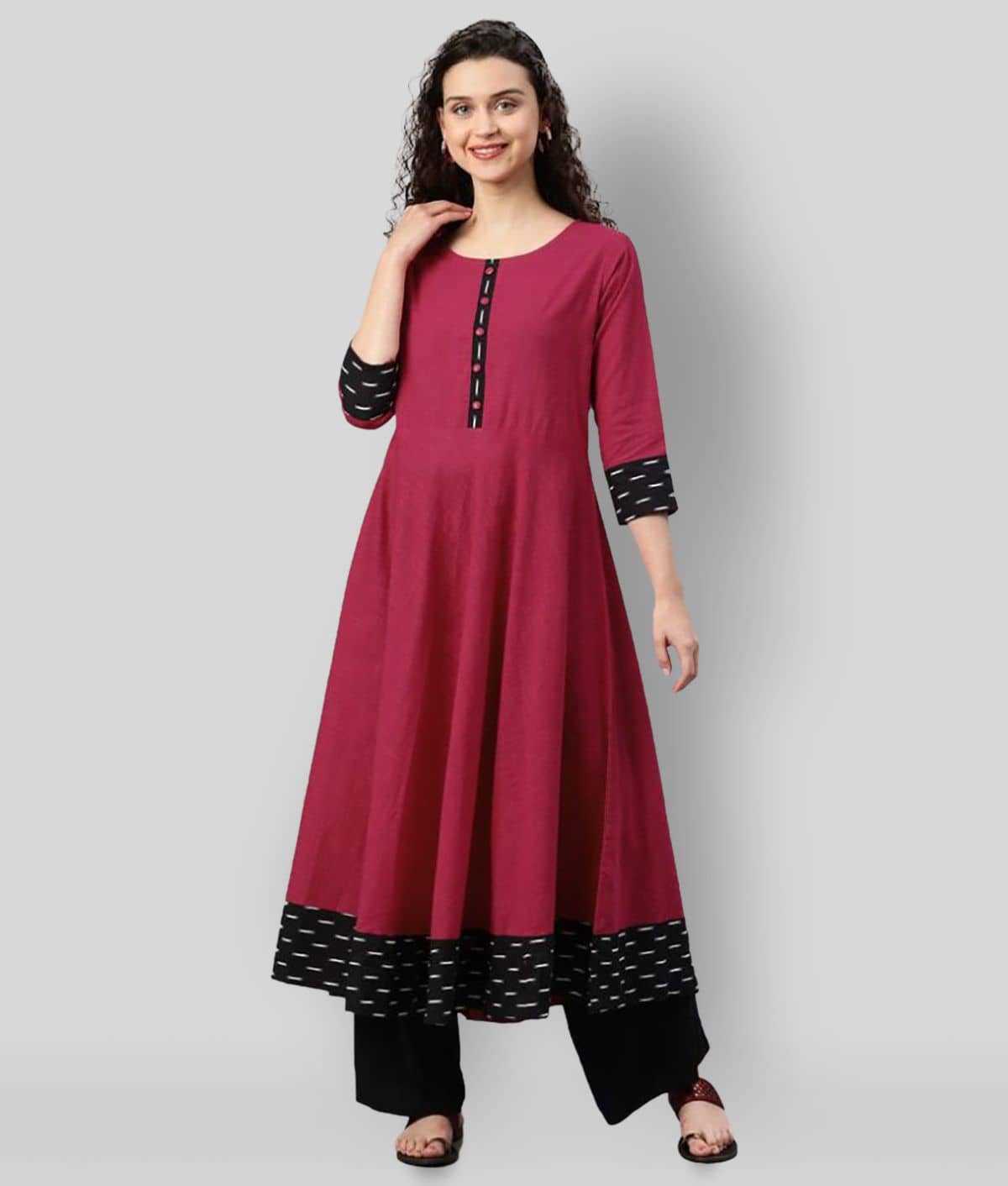 Yash Gallery Pack of 1 Cotton Blend Solid Flared Women's Kurti - ( Multicolor ) - Kurtis, Tunics | Buy online on ZillyBuy