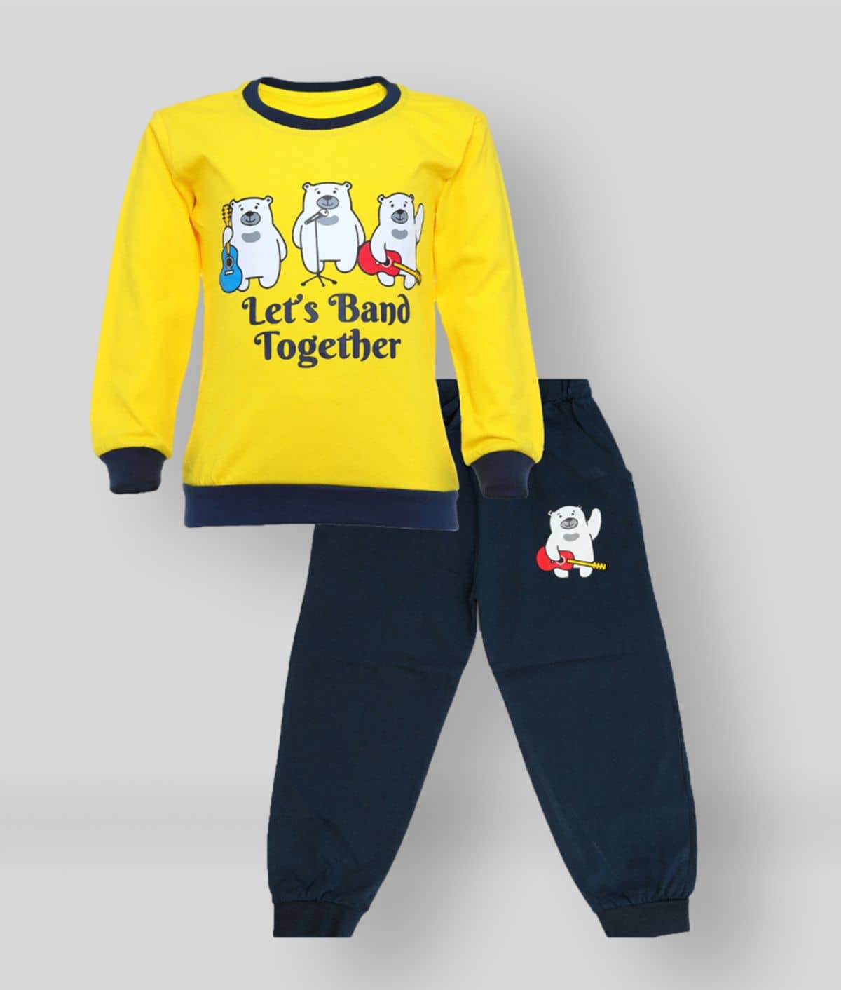 CATCUB Pack of 1 Baby Girls Cotton Top & Trouser ( Yellow )