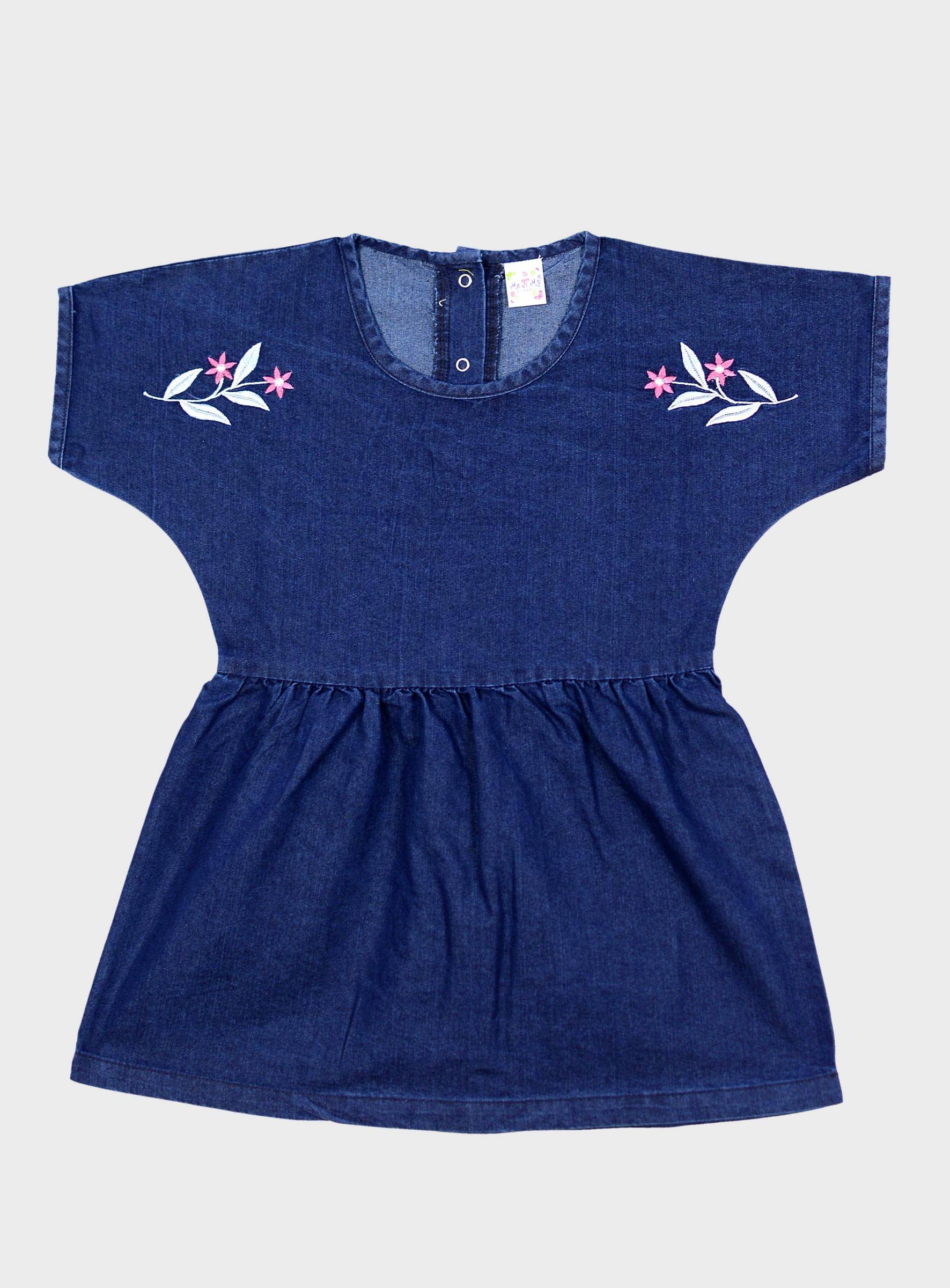    			Me N My CLOSET Denim Frock For Girls ( Pack of 1 , Blue )