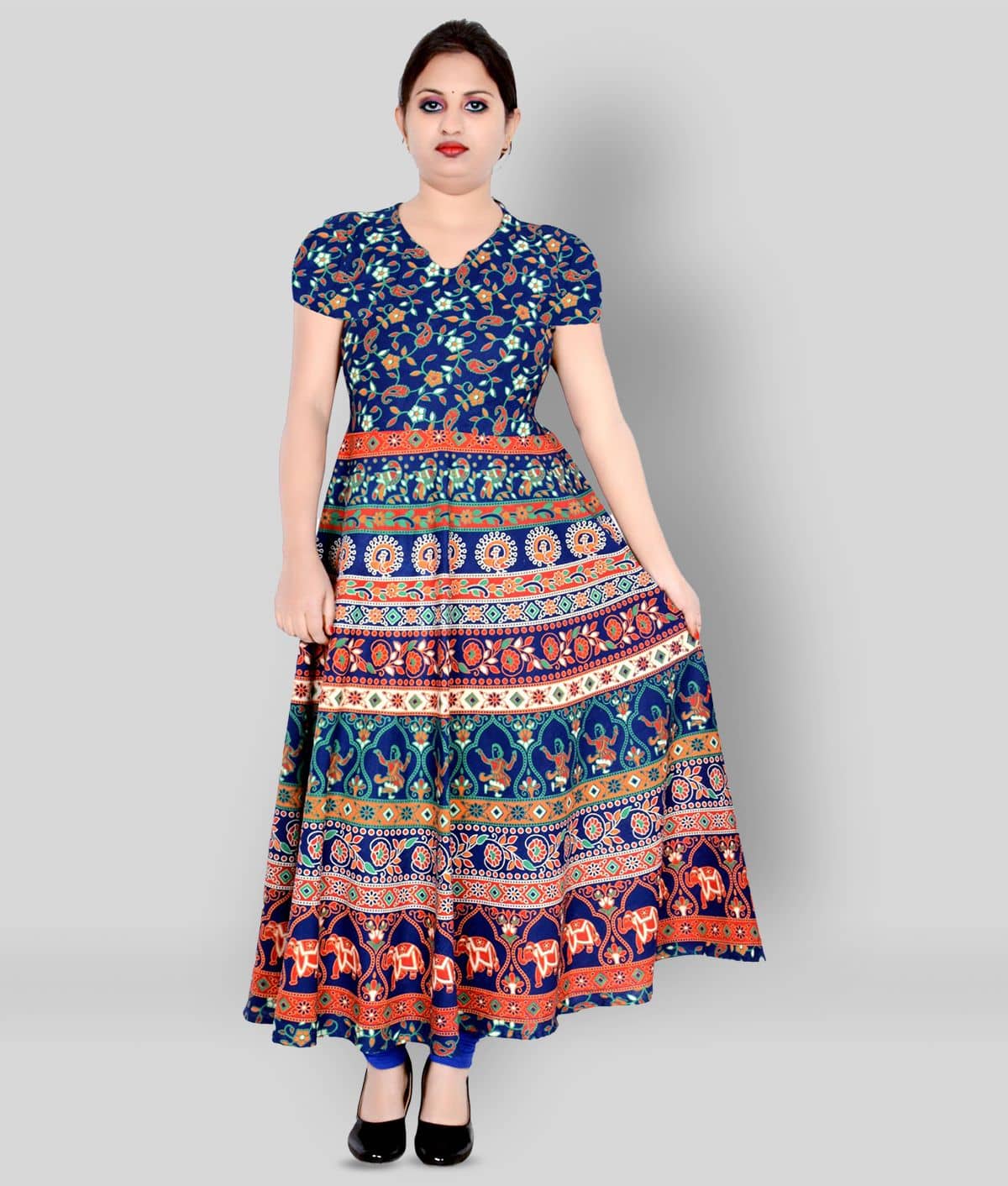 Sttoffa - Multicolor Cotton Women's Flared Kurti ( Pack of 1 ) - Kurtis, Tunics | Buy online on ZillyBuy