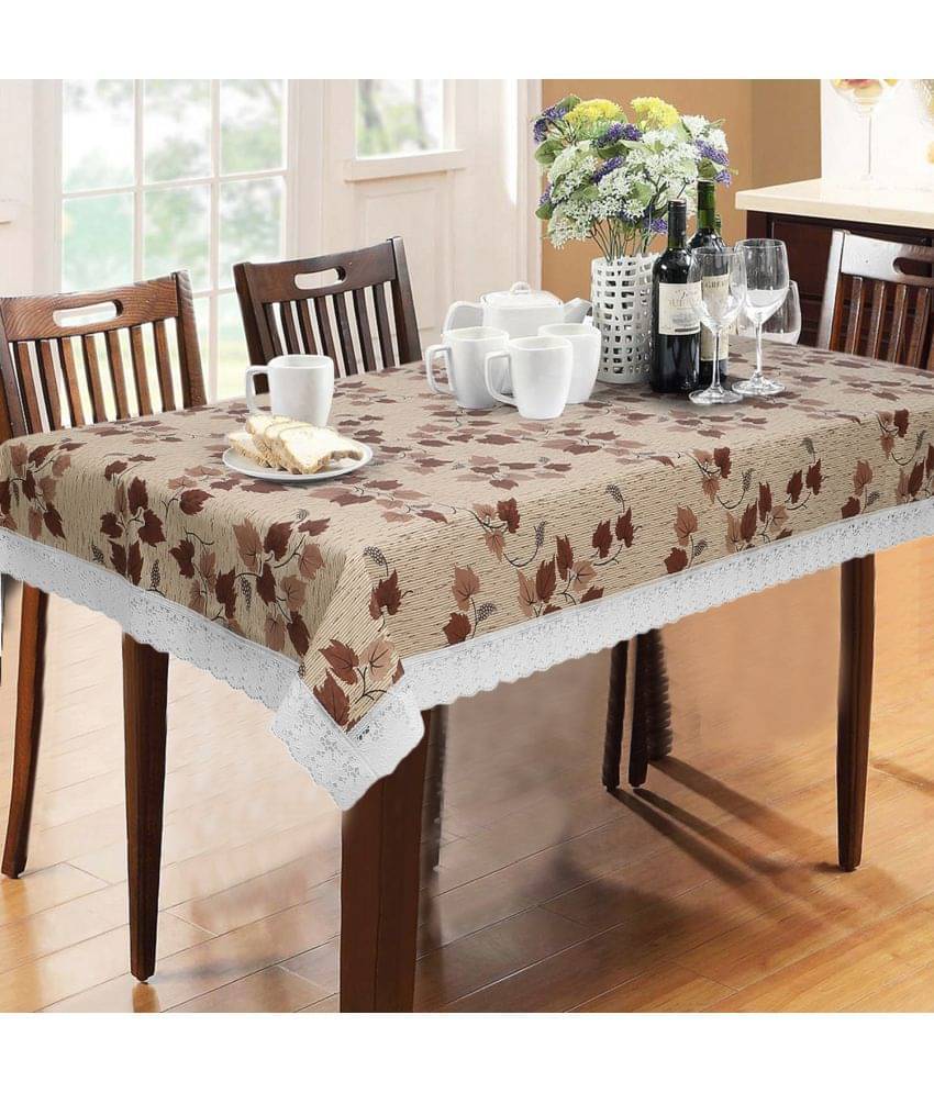     			Beige PVC Table Cover ( Pack of 1 )