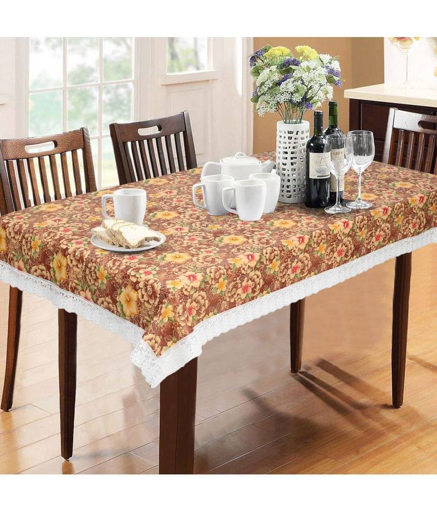     			Brown PVC Table Cover ( Pack of 1 )