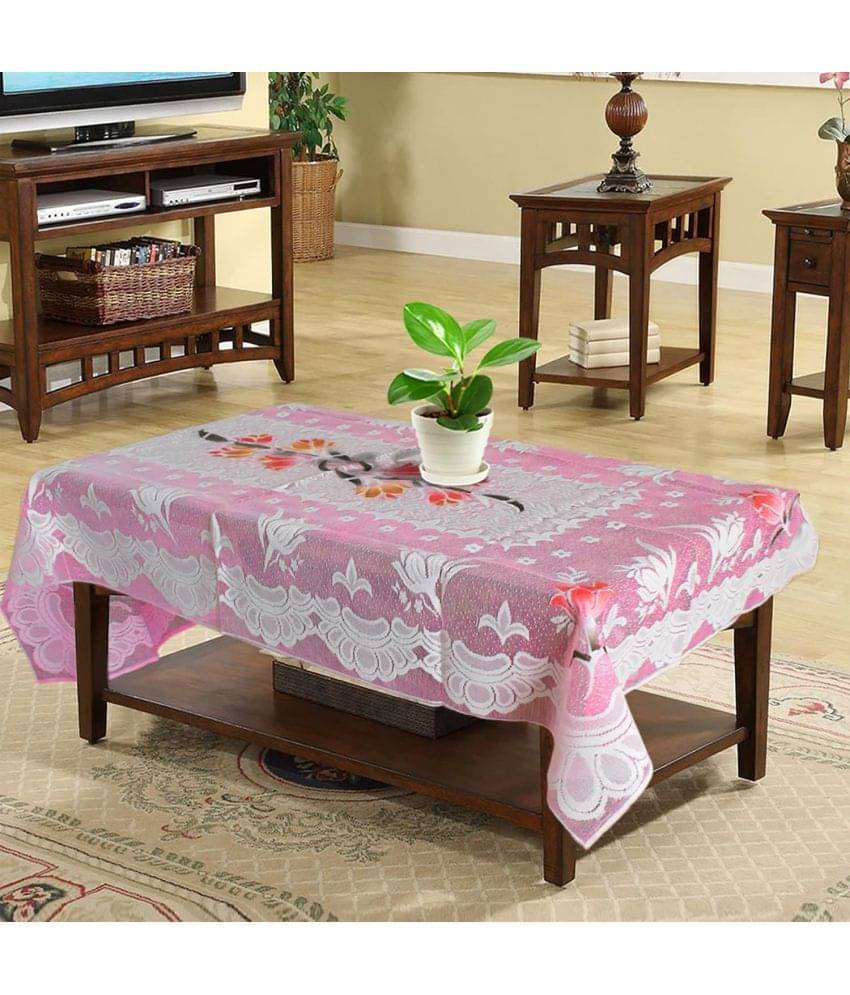 Pink Polyester Table Cover ( Pack of 1 ) Pink Polyester Table Cover ( Pack of 1 )