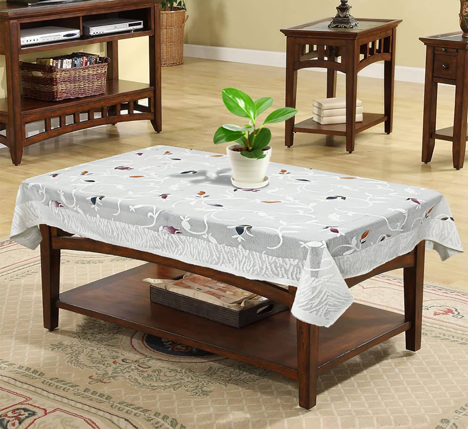 White Polyester Table Cover ( Pack of 1 ) White Polyester Table Cover ( Pack of 1 )