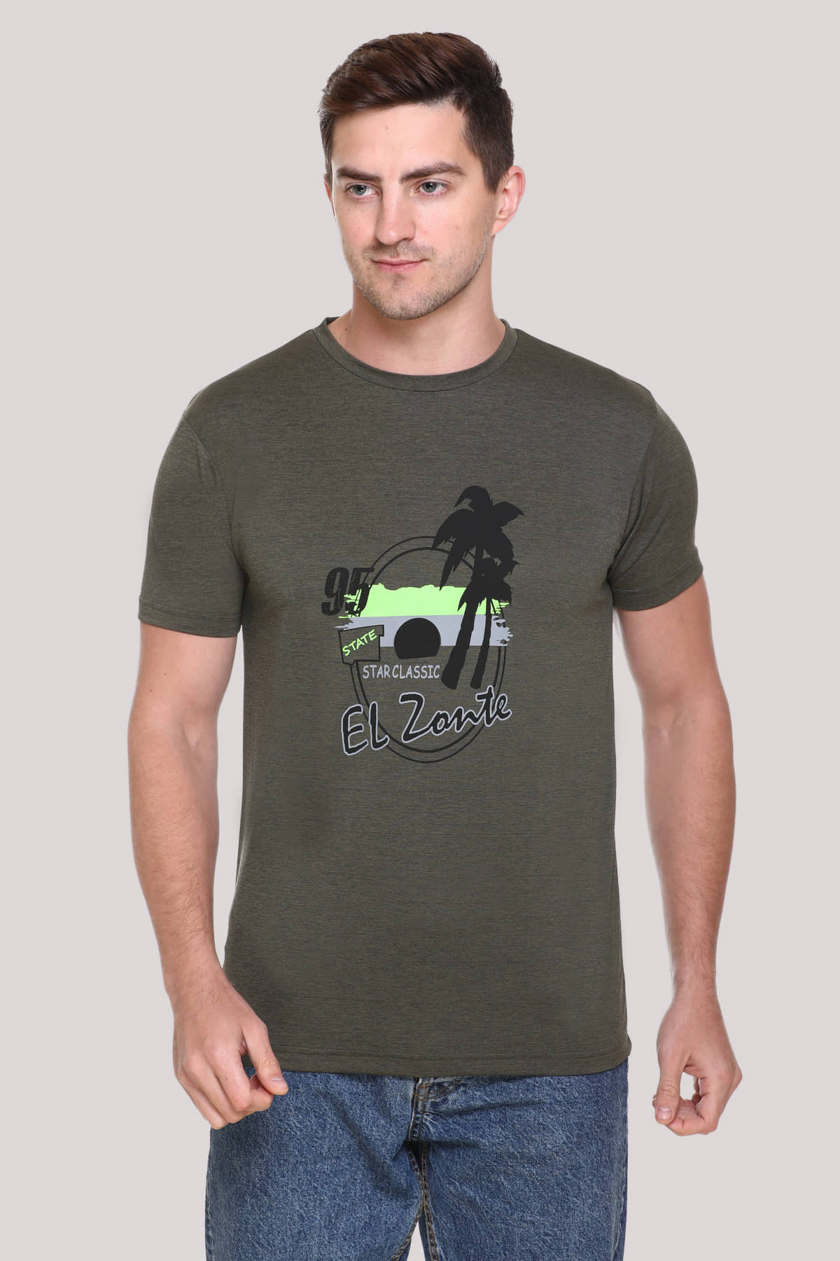 RF RAVES - Olive Polyester Regular Fit Men's T-Shirt ( Pack of 1 )