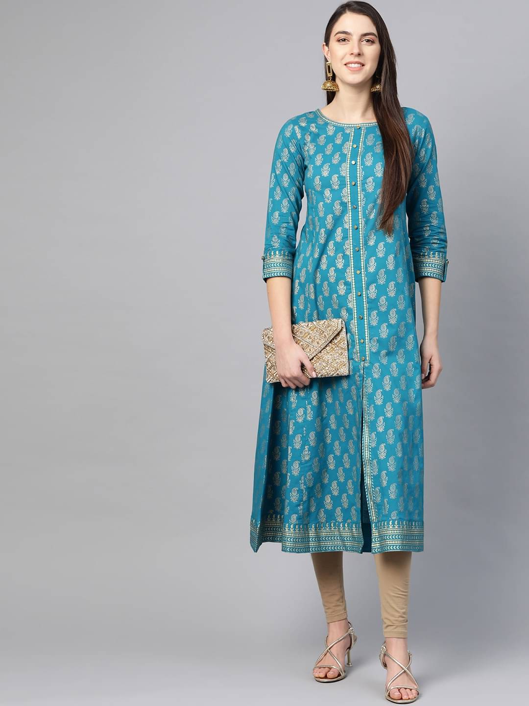     			Yash Gallery Pack of 1 Cotton Blend Printed A-line Women's Kurti - ( Multicolor )