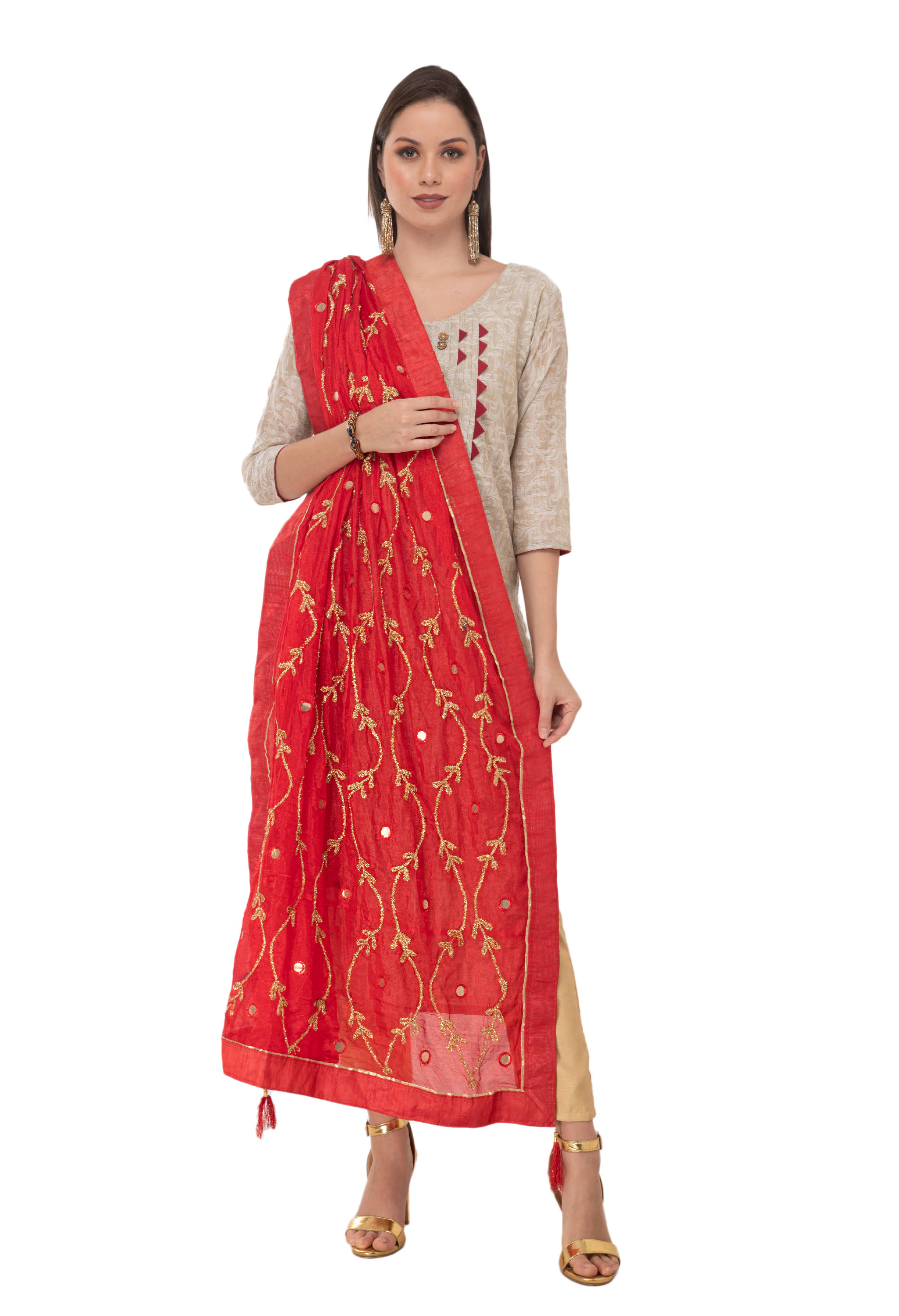 A R Silk - Red Silk Women's Dupatta - ( Pack of 1 ) - Dupattas & Shawls | Buy online on ZillyBuy