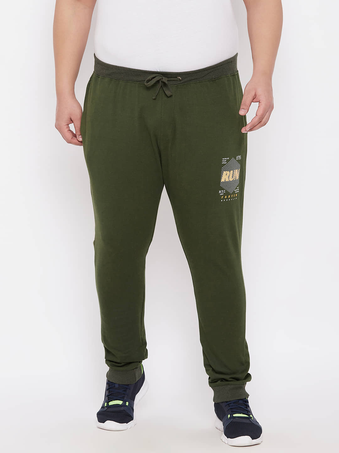 Ardeur - Olive Green Cotton Blend Men's Joggers ( Pack of 1 ) - Track Pants | Buy online on ZillyBuy
