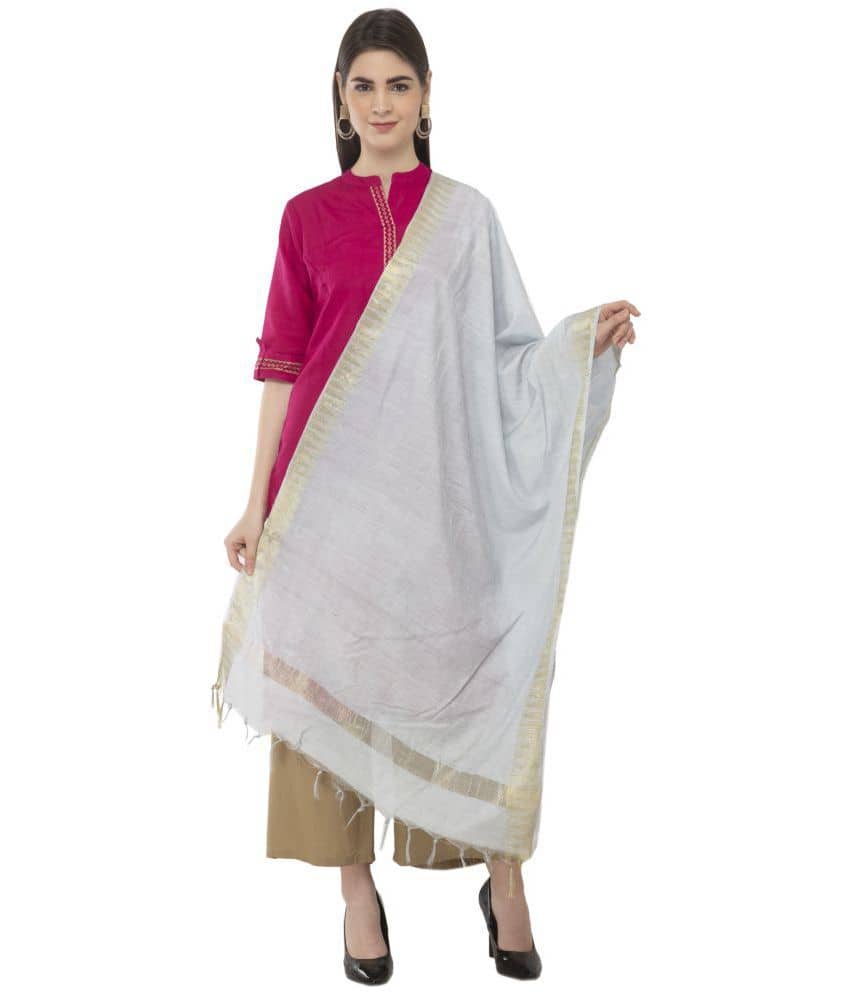 A R Silk - Grey Cotton Women's Dupatta - ( Pack of 1 ) - Dupattas & Shawls | Buy online on ZillyBuy