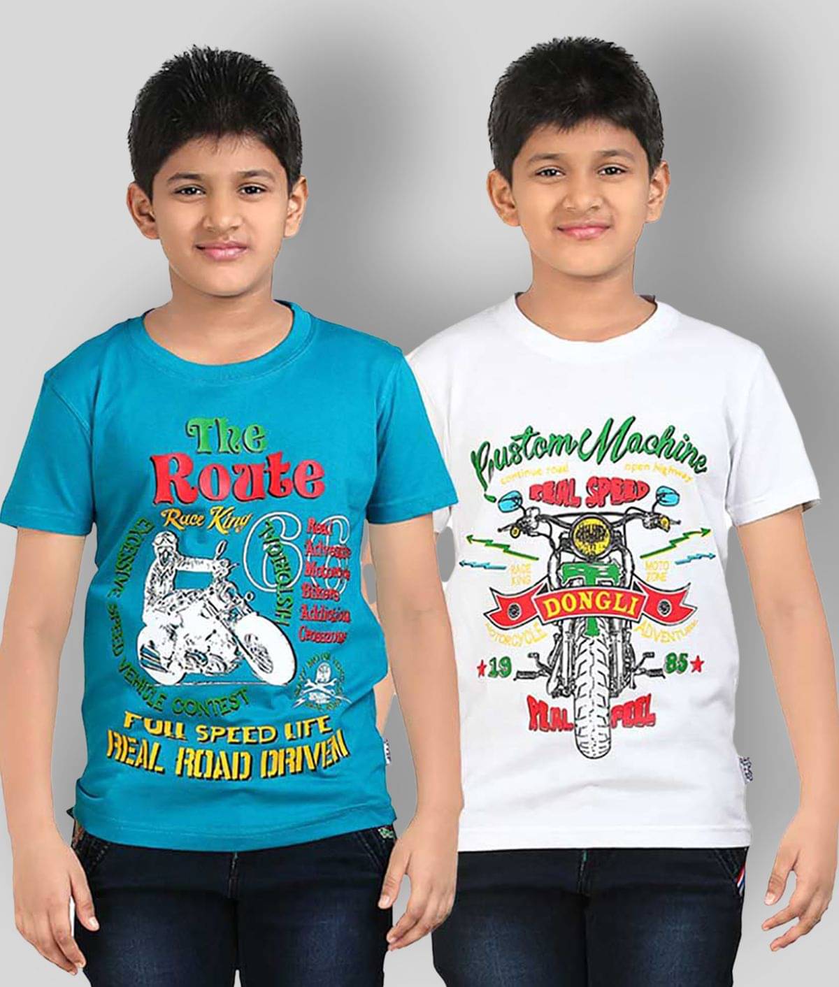     			Dongli Pack of 2 Boys Cotton T-Shirt ( Multicolor )