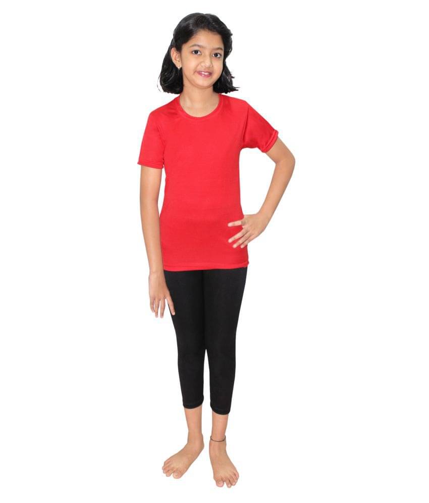     			Goodluck Girls Short Sleeve Swim T-Shirt With Swim Pant