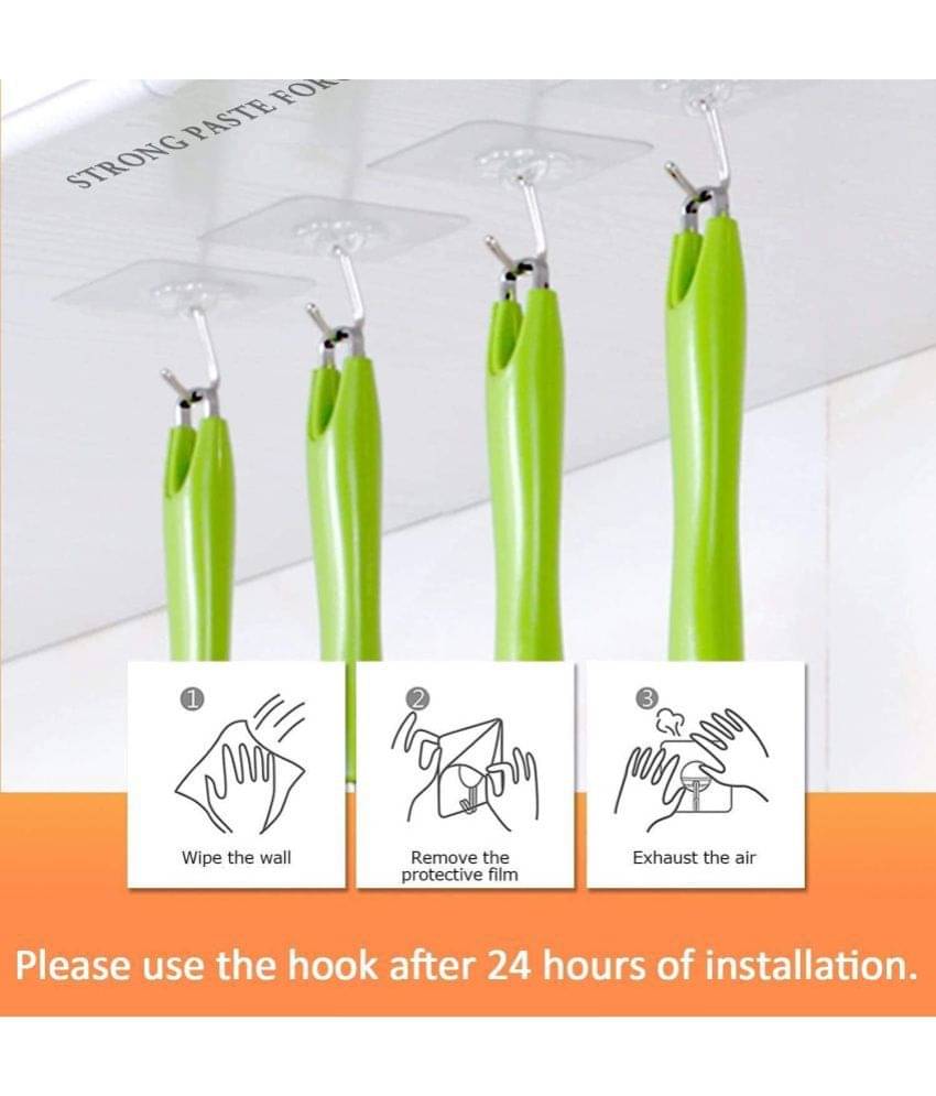     			Self Adhesive PVC Flower Wall Hooks, Pack of 10
