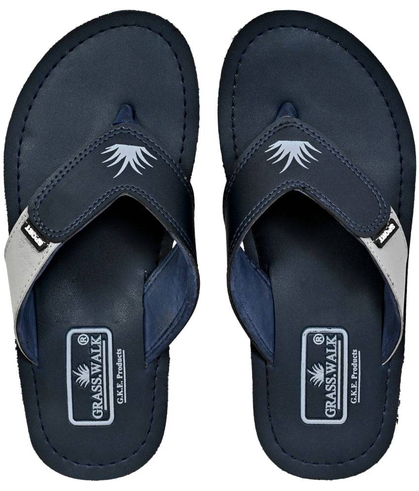     			GRASS WALK - Navy Blue Men's Thong Flip Flop