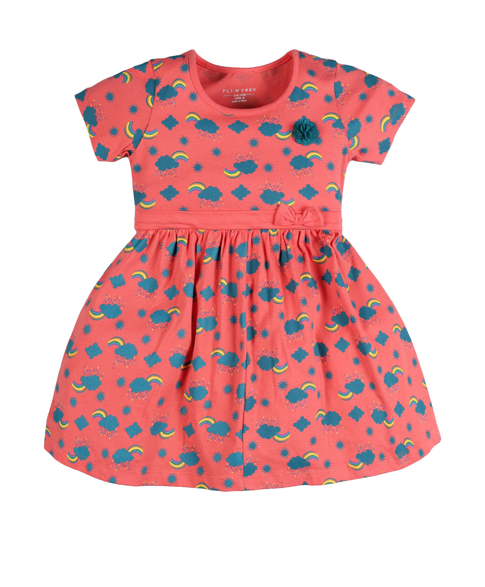 PLUM TREE 100% Cotton Frock For Girls ( Pack of 1 , Orange ) PLUM TREE 100% Cotton Frock For Girls ( Pack of 1 , Orange )