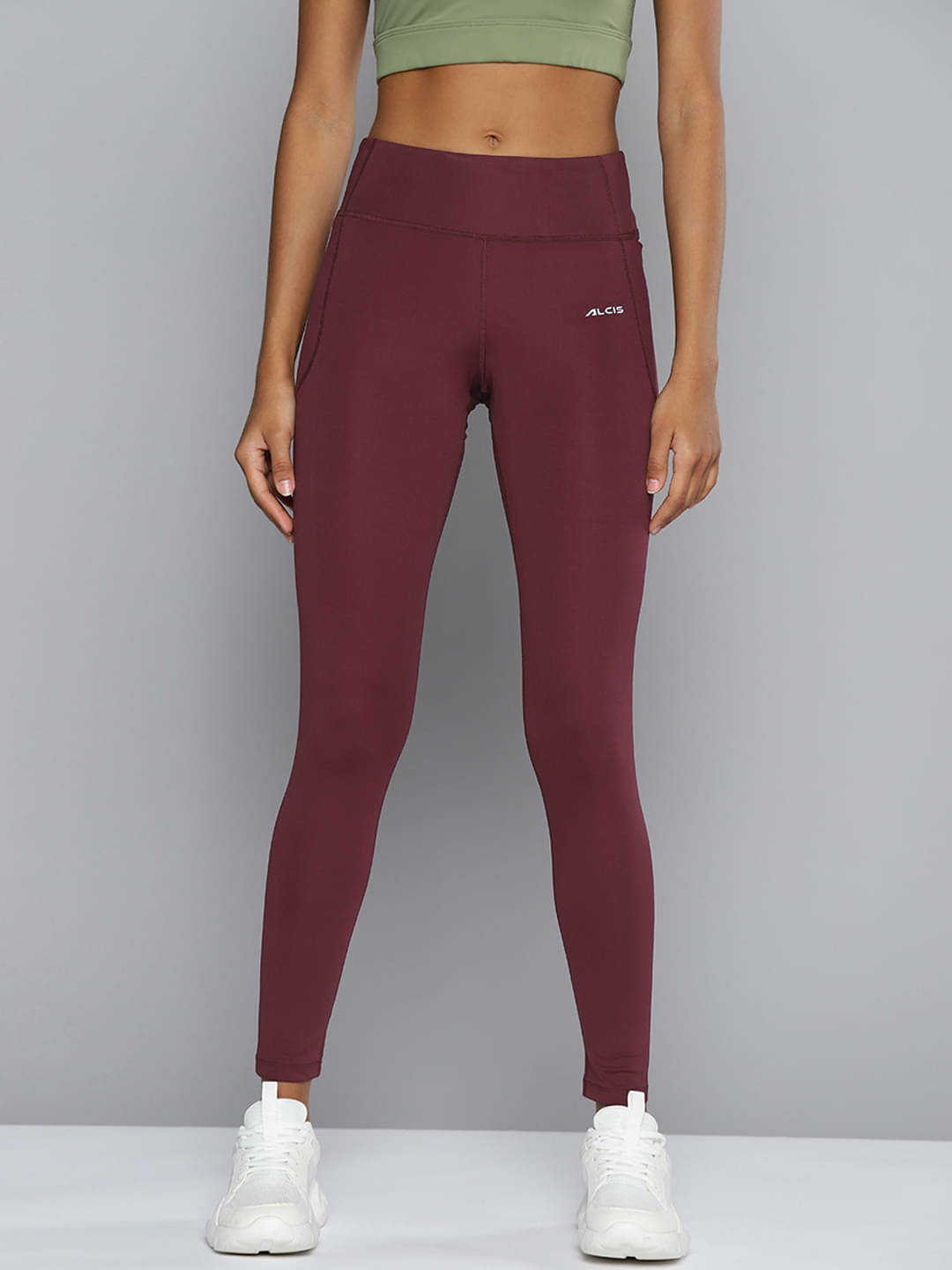     			Alcis - Burgundy Polyester Slim Fit Women's Sports Tights ( Pack of 1 )