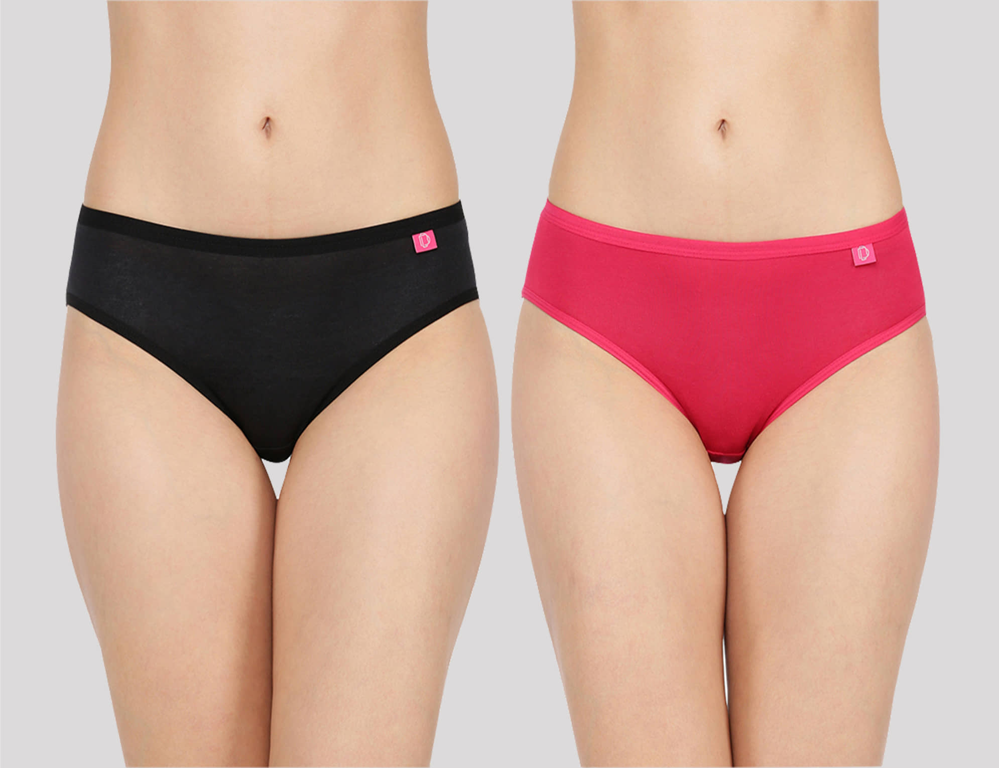 Dollar Missy Pack of 2 Cotton Solid Women's Hipster ( Multi Color )