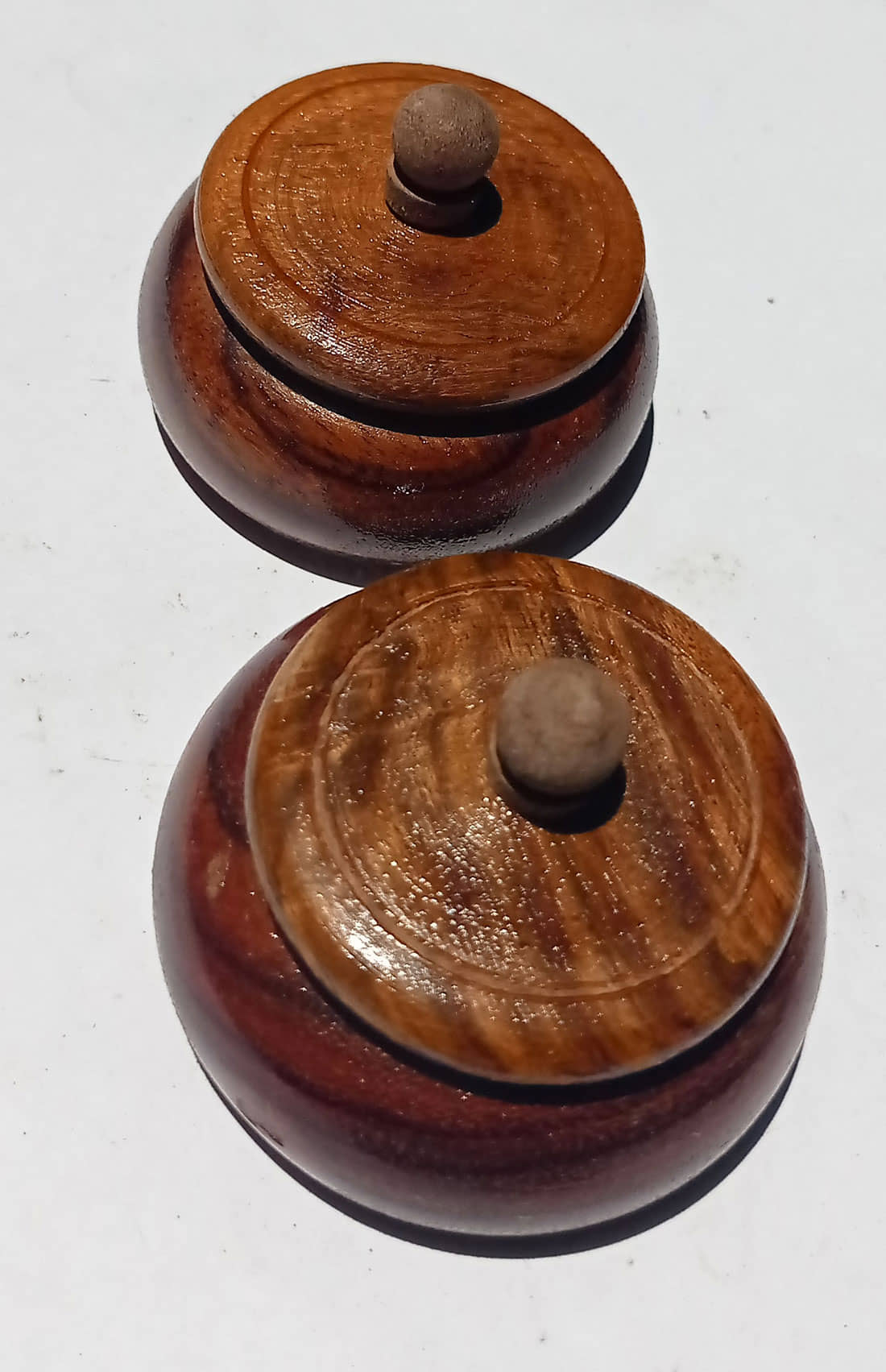 SWH Brown Wood Sindoor Box - Pack of 2