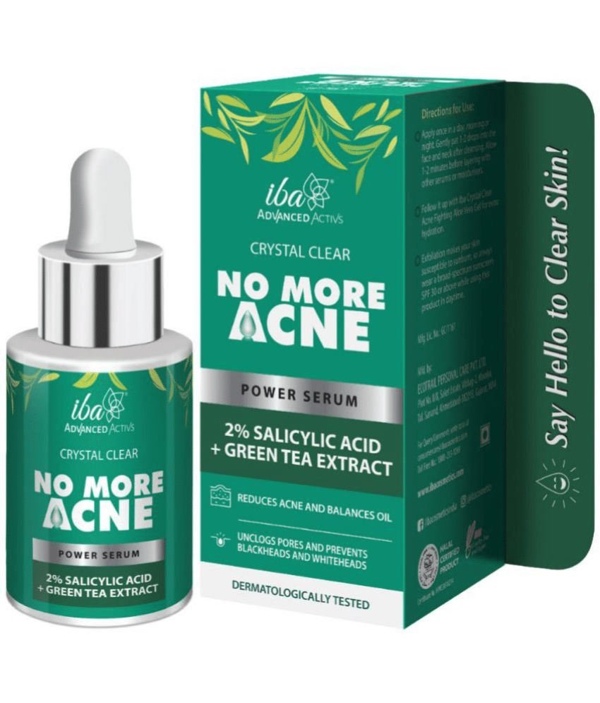 Iba Crystal Clear No More Acne Salicylic Acid Power Serum, 30ml For Acne, Pimples, Blackheads (Pack of 1)